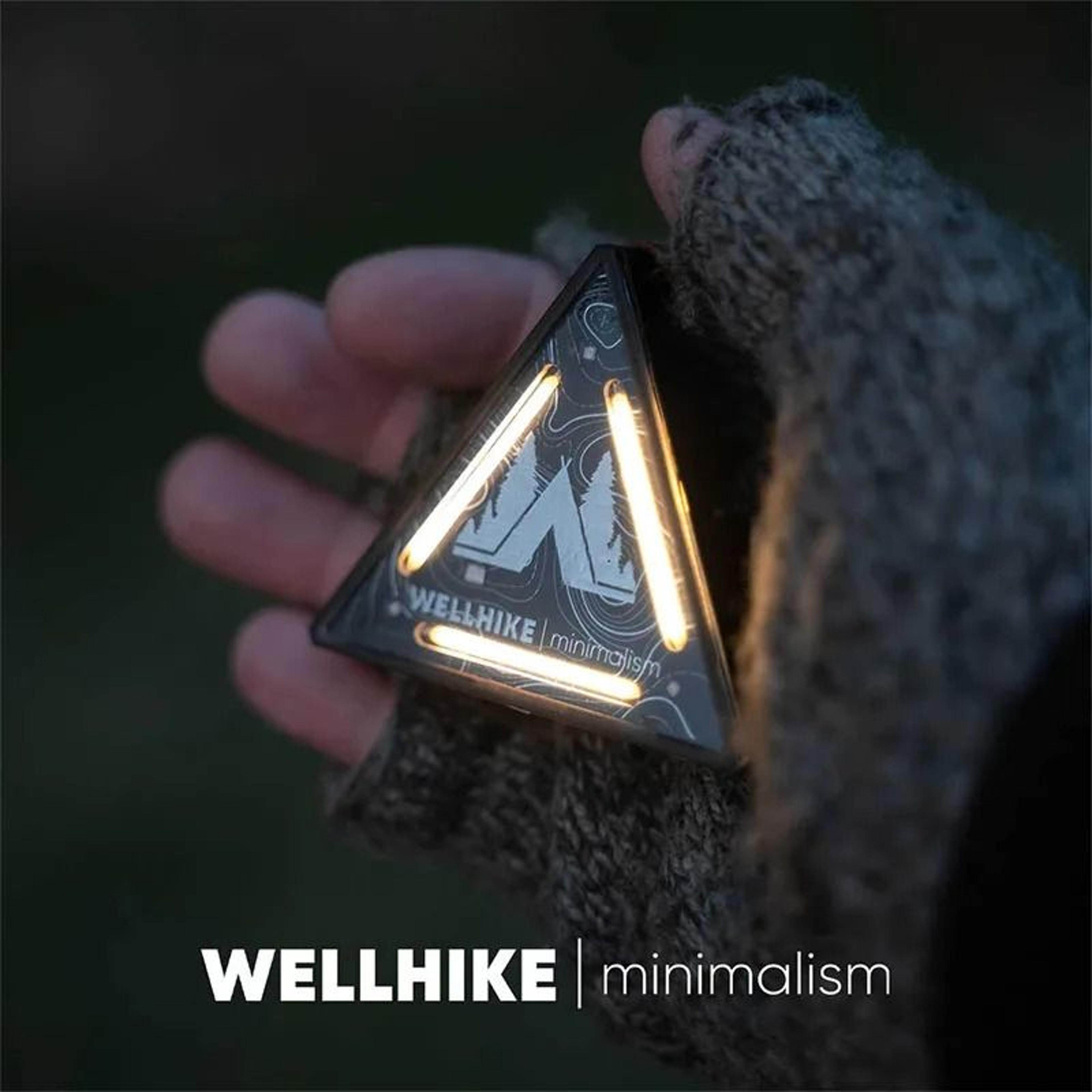 wellhike outdoor triangle light camping night lamp with warning badge function