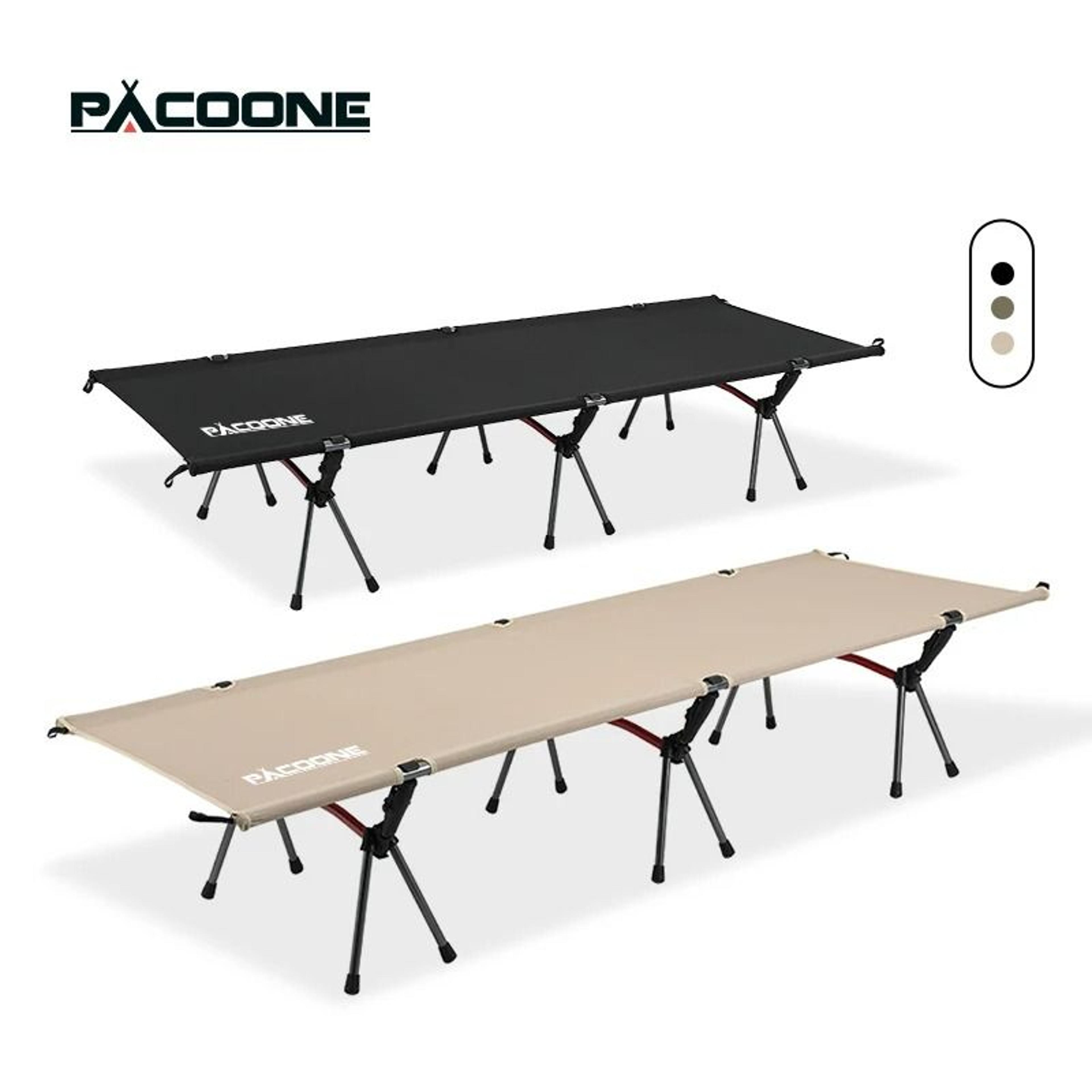 pacoone camping cot folding bed portable outdoor sleeping cot for adults and kids
