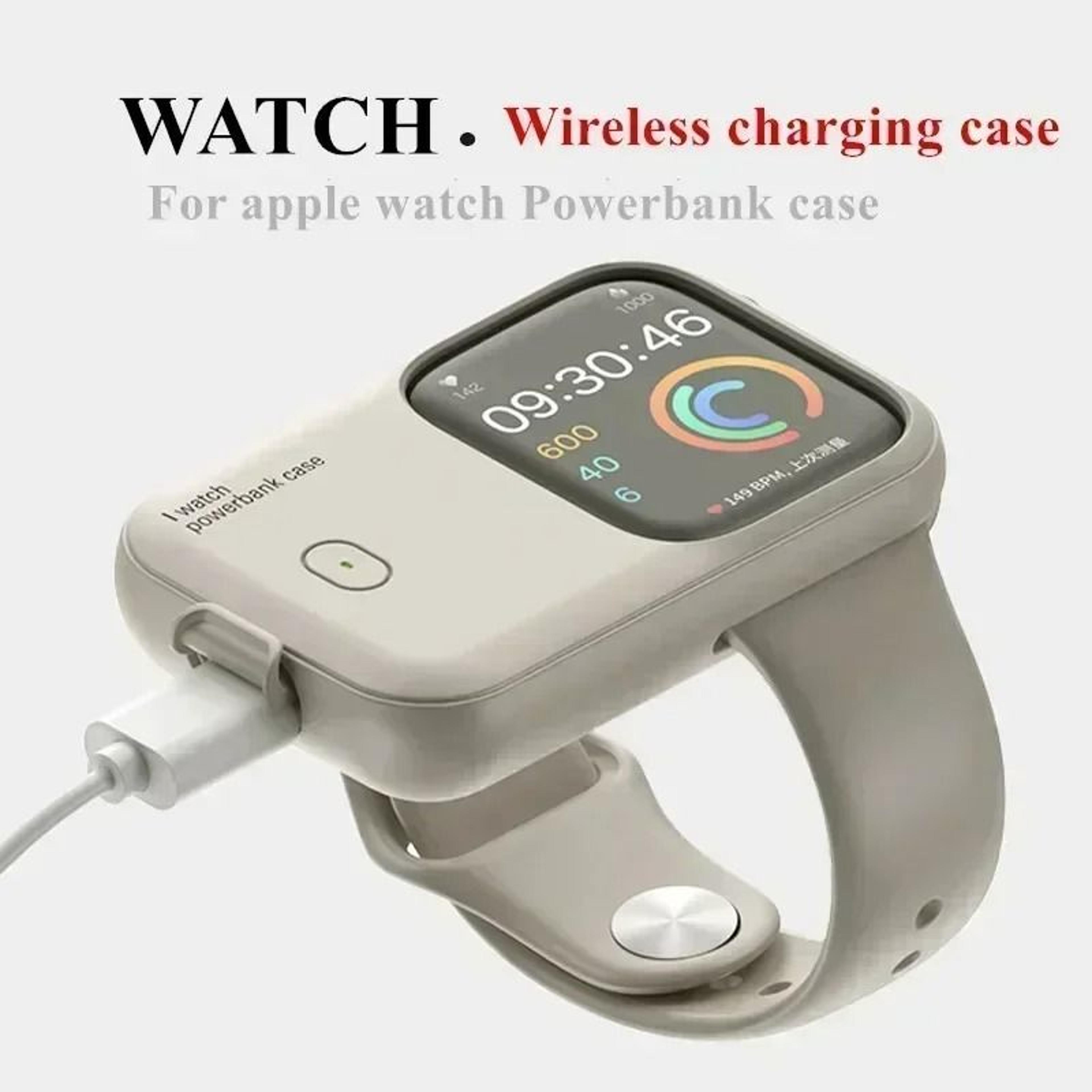 portable wireless charger powerbank case for apple watch with 1200mah battery