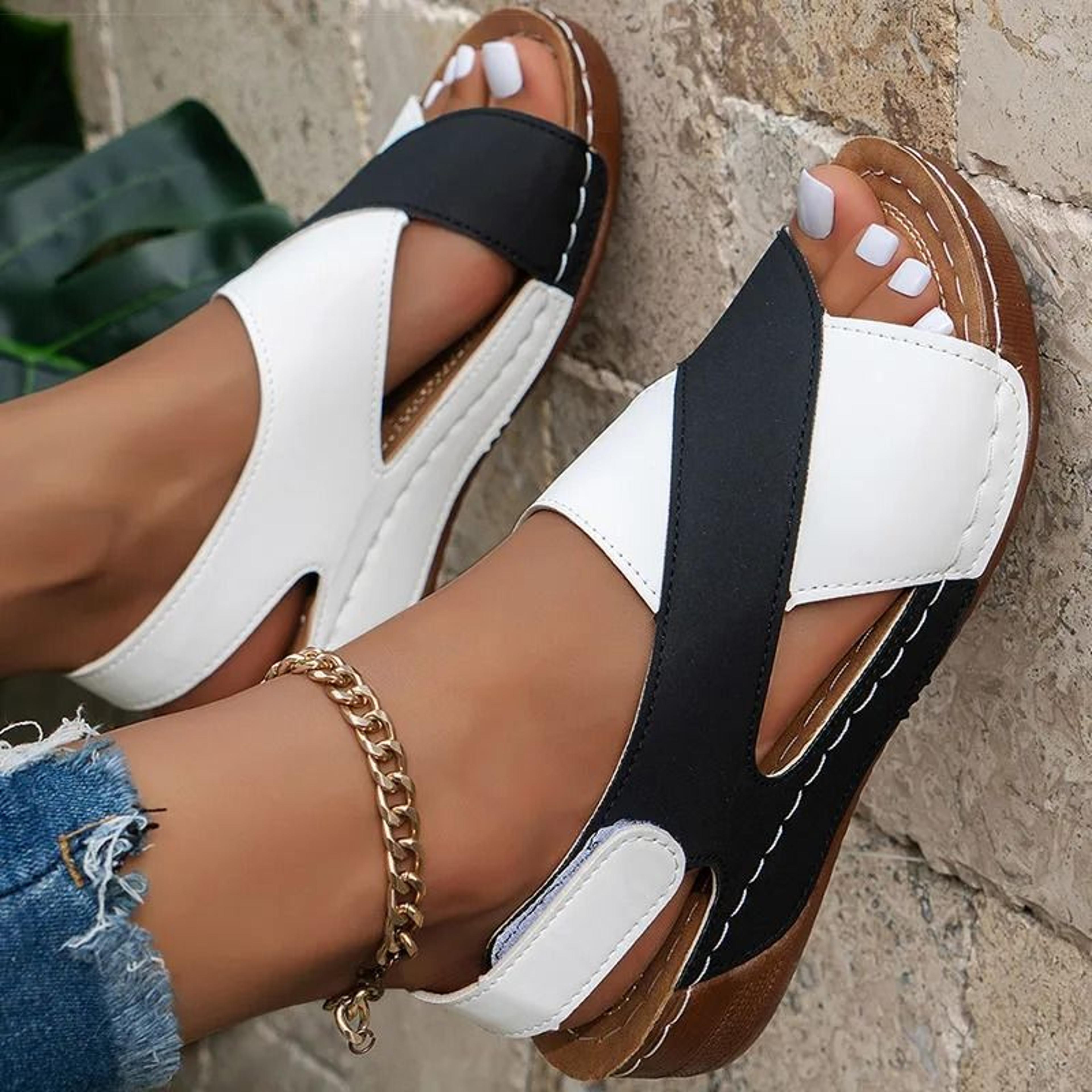 women soft heels peep toe summer wedge sandals lightweight comfortable footwear