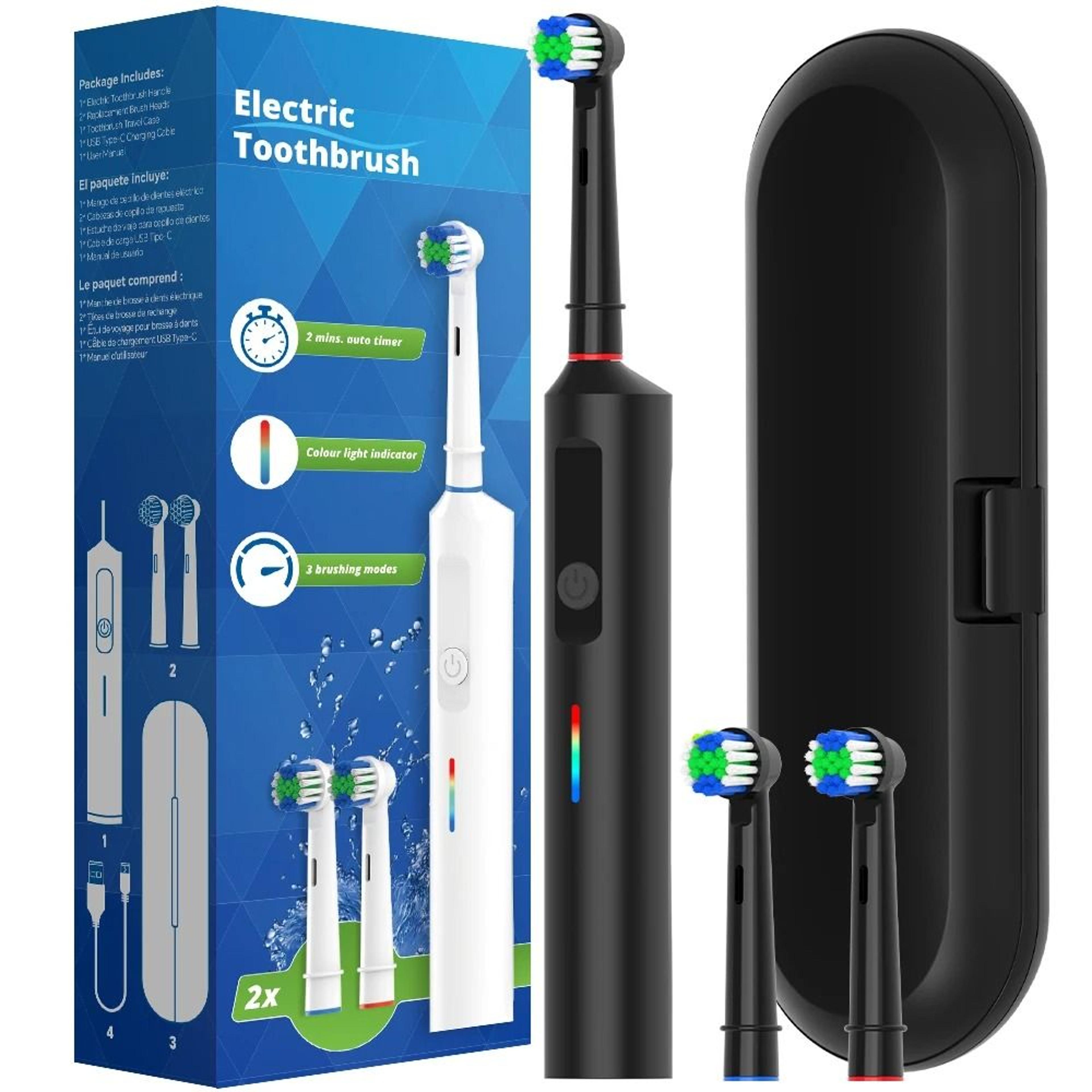 intelligent rotating electric toothbrush rechargeable rotary toothbrush with replacement heads