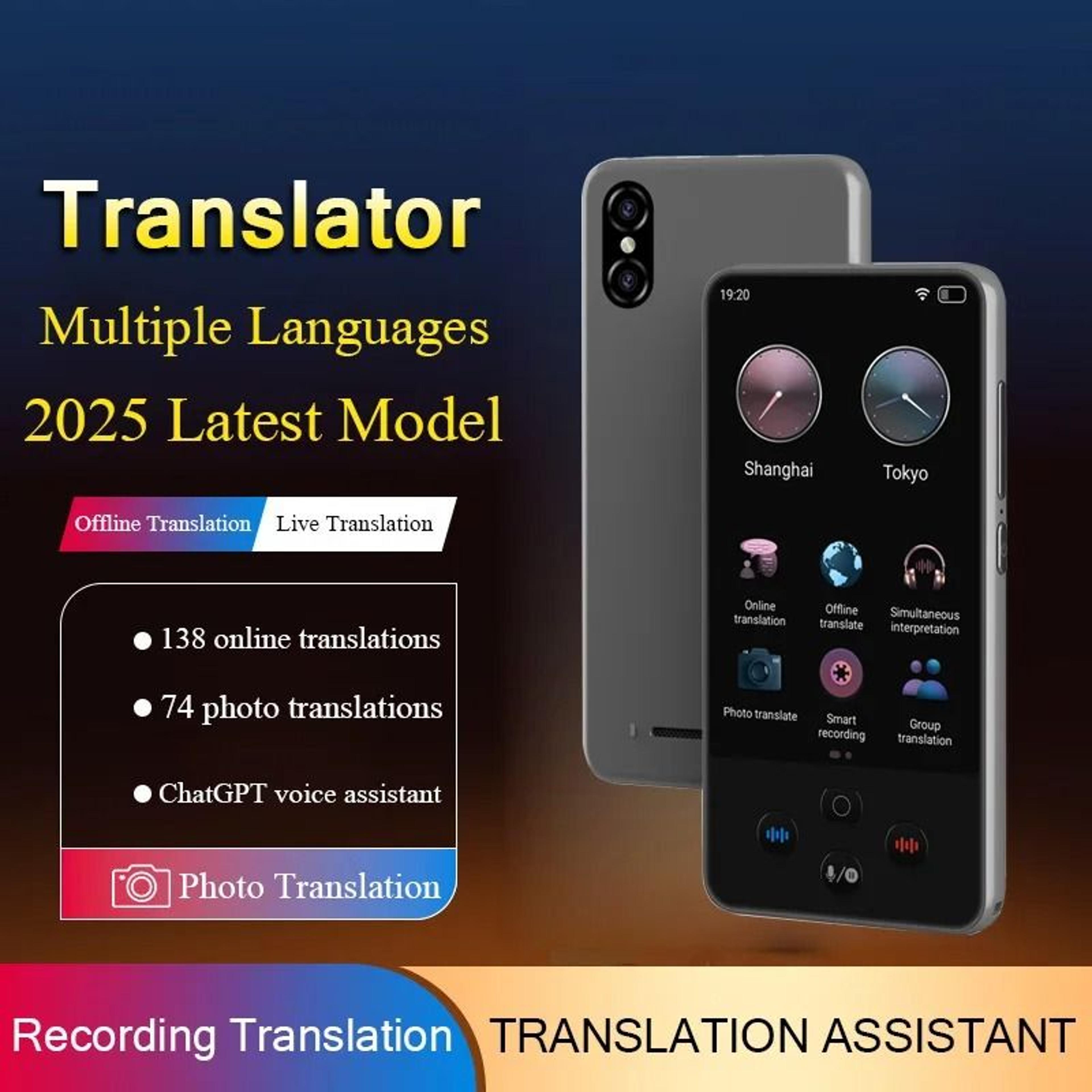 language translator device with 138 languages real time ai translation and voice chat