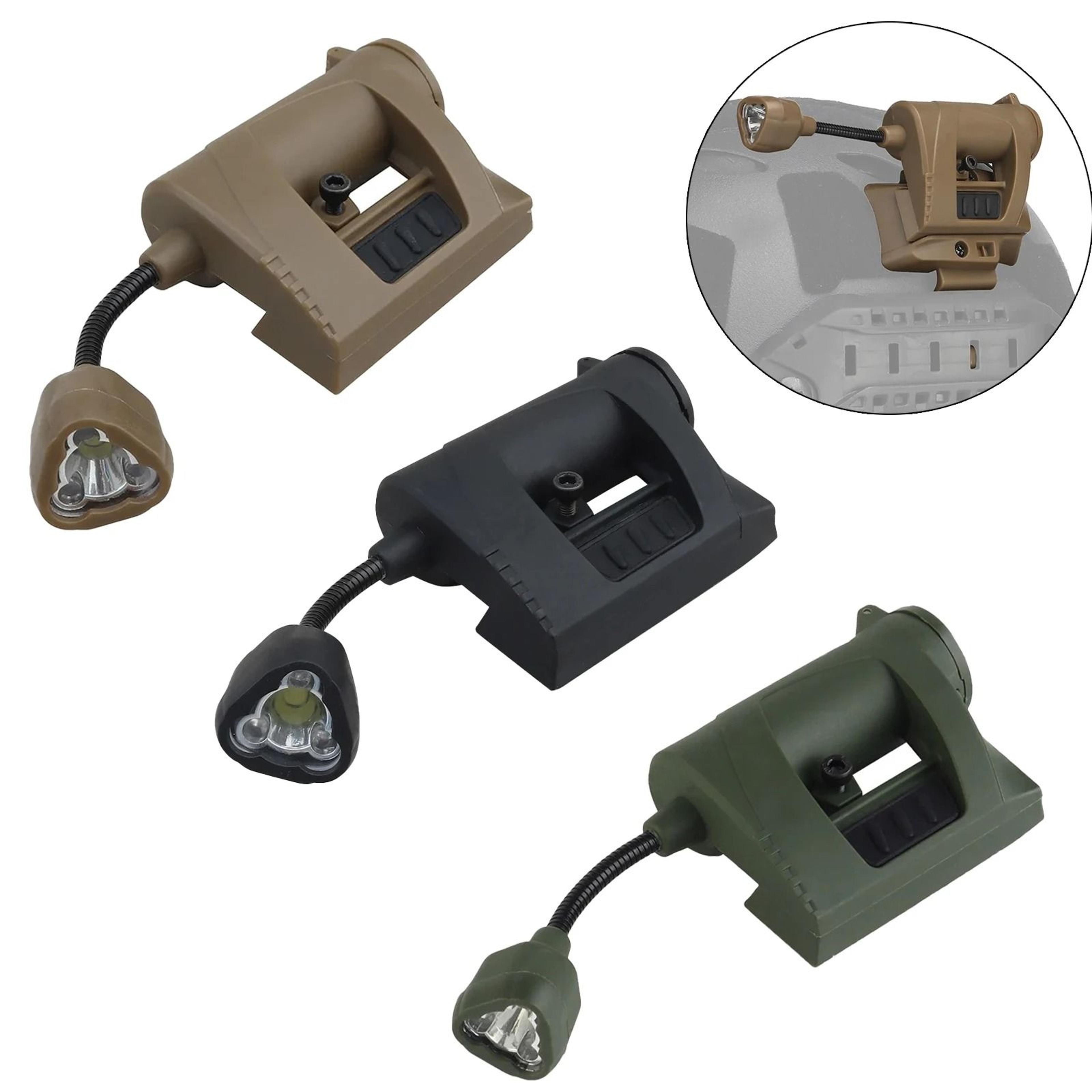 tactical helmet light with three led modes for night outdoor use