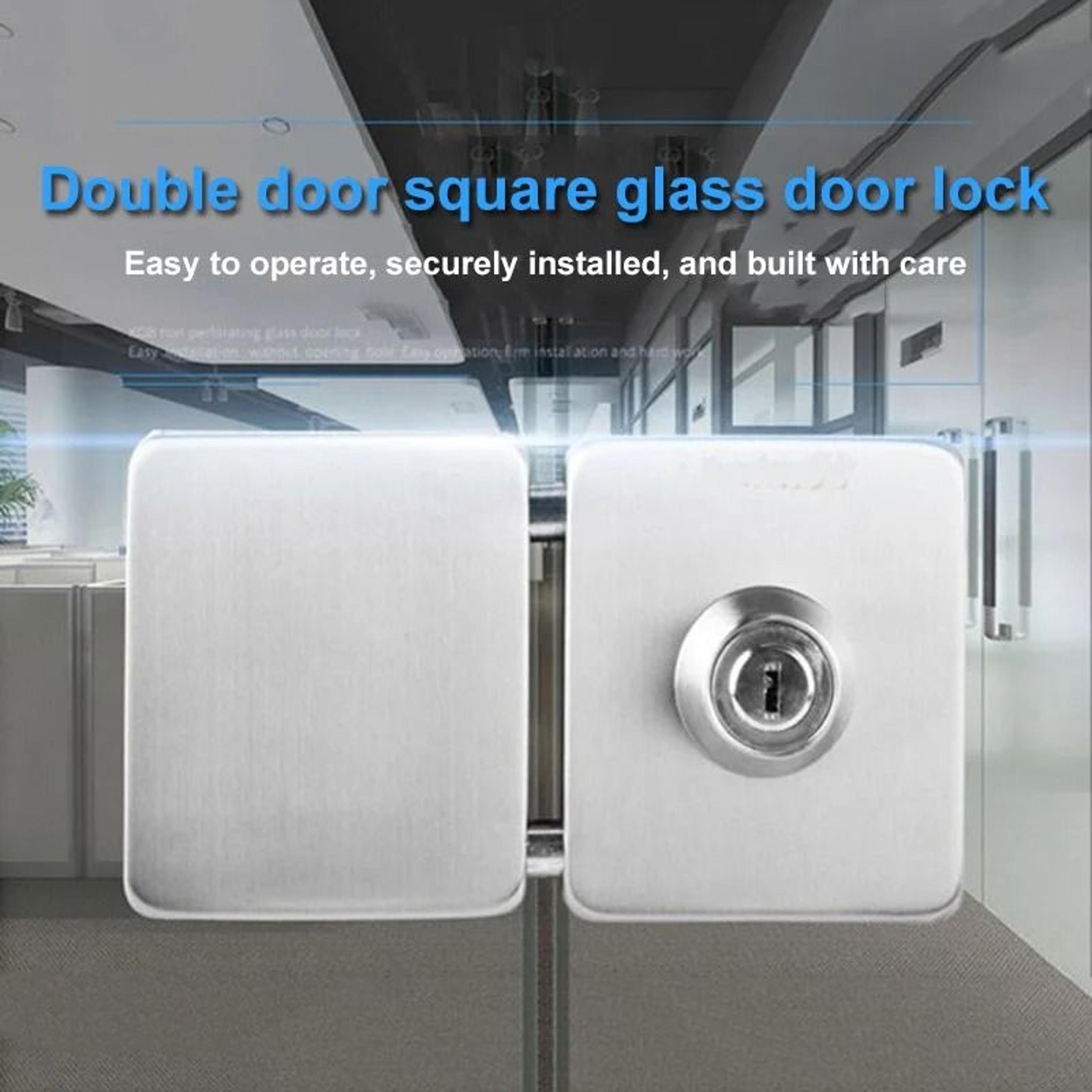 stainless steel glass door lock for 10 to 12mm doors with double side access