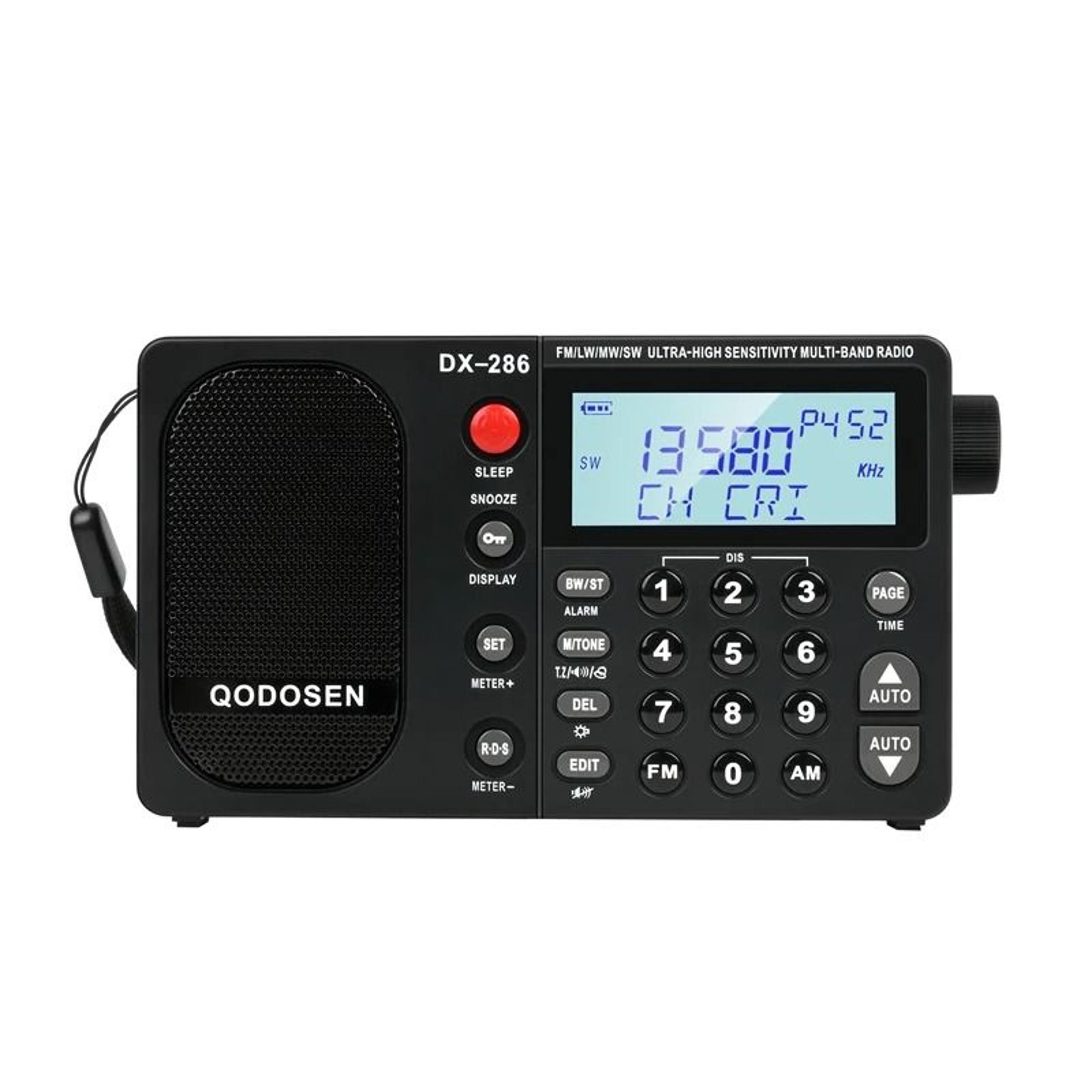 qodosen dx 286 portable radio am fm lw sw digital world full band radio