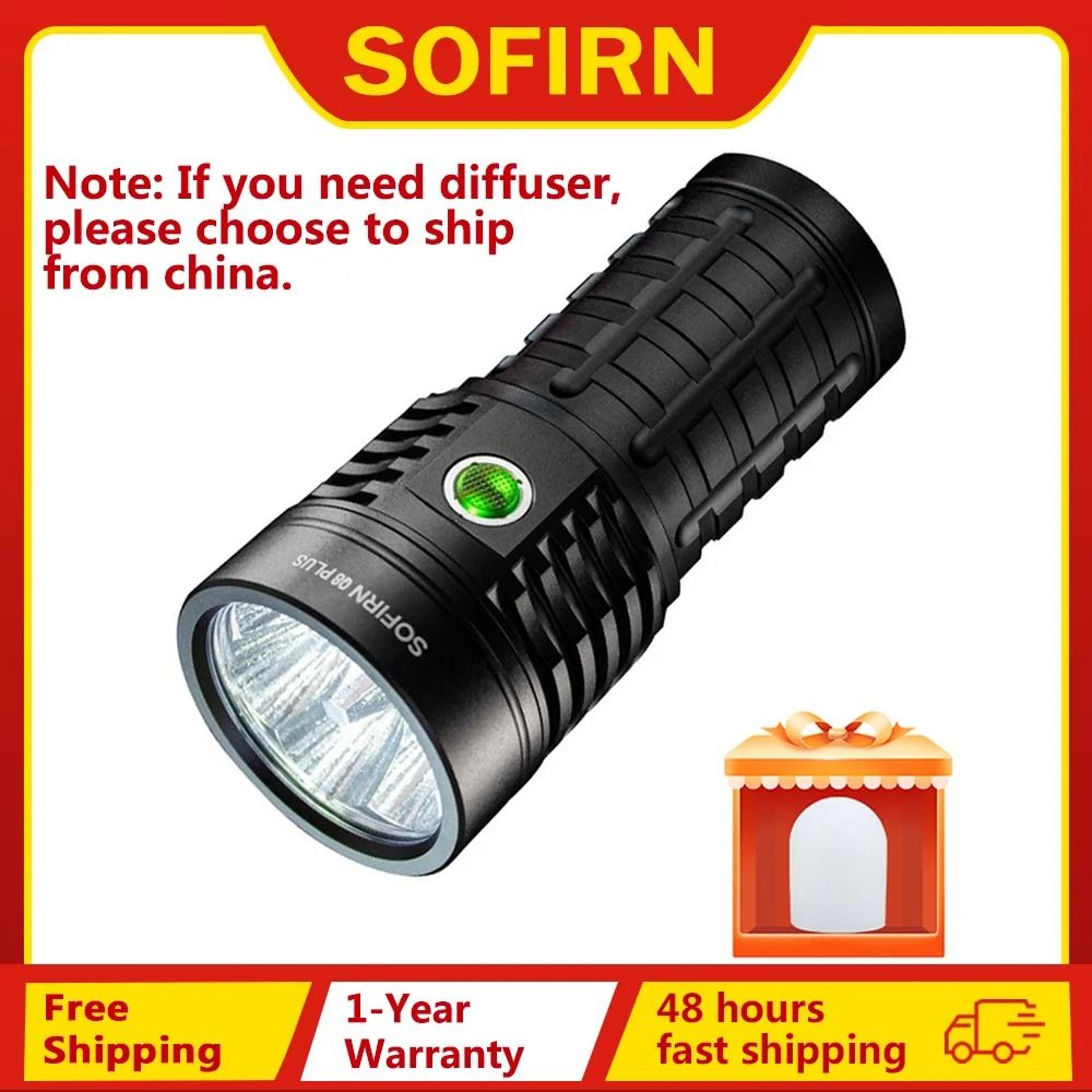 sofirn q8 plus led flashlight 16000 lumen usb c rechargeable torch with reverse charging