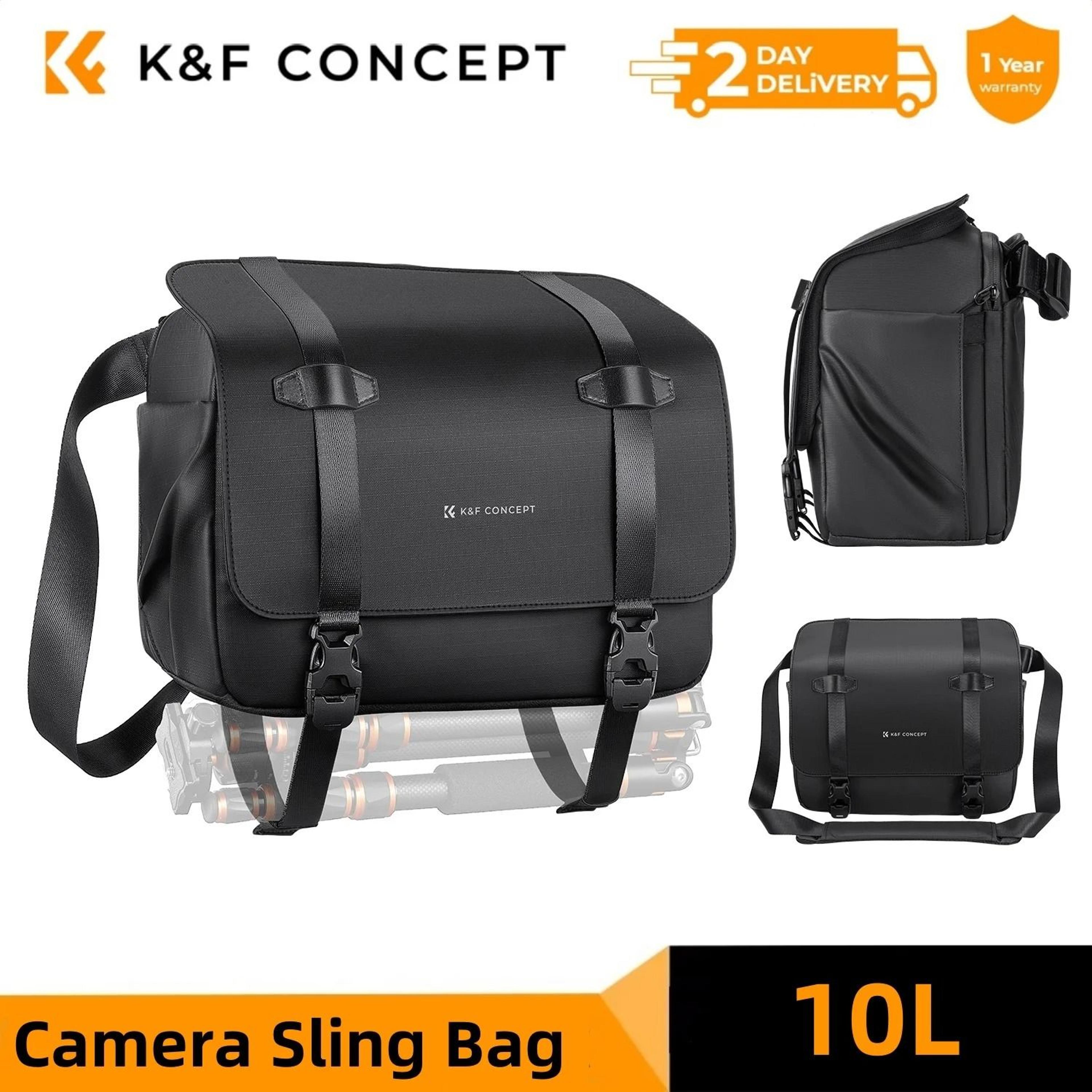 kf concept 10l camera sling bag with tripod holder for dslr and mirrorless cameras