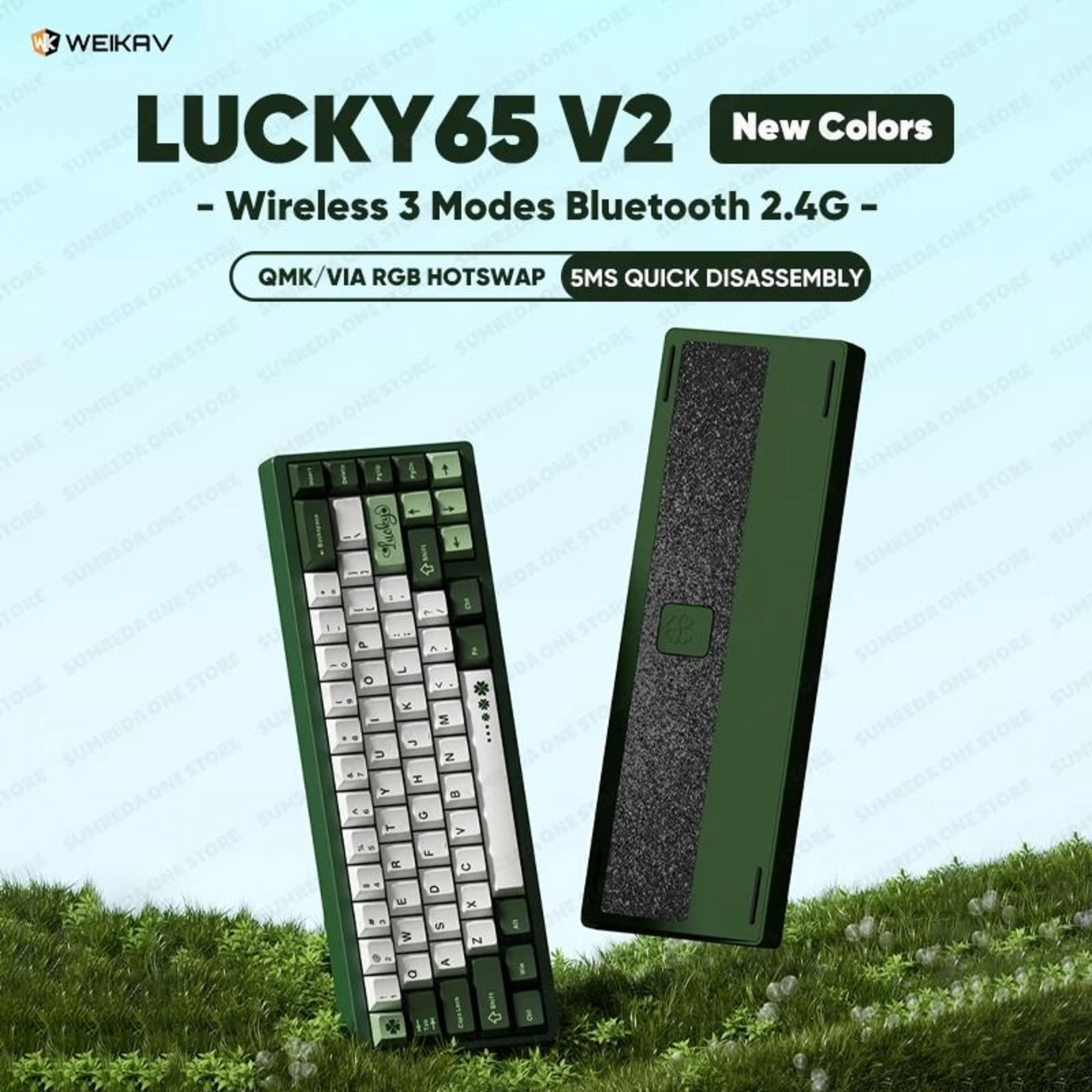 lucky65 v2 65 keys mechanical keyboard with aluminum case rgb lighting and hot swappable switches