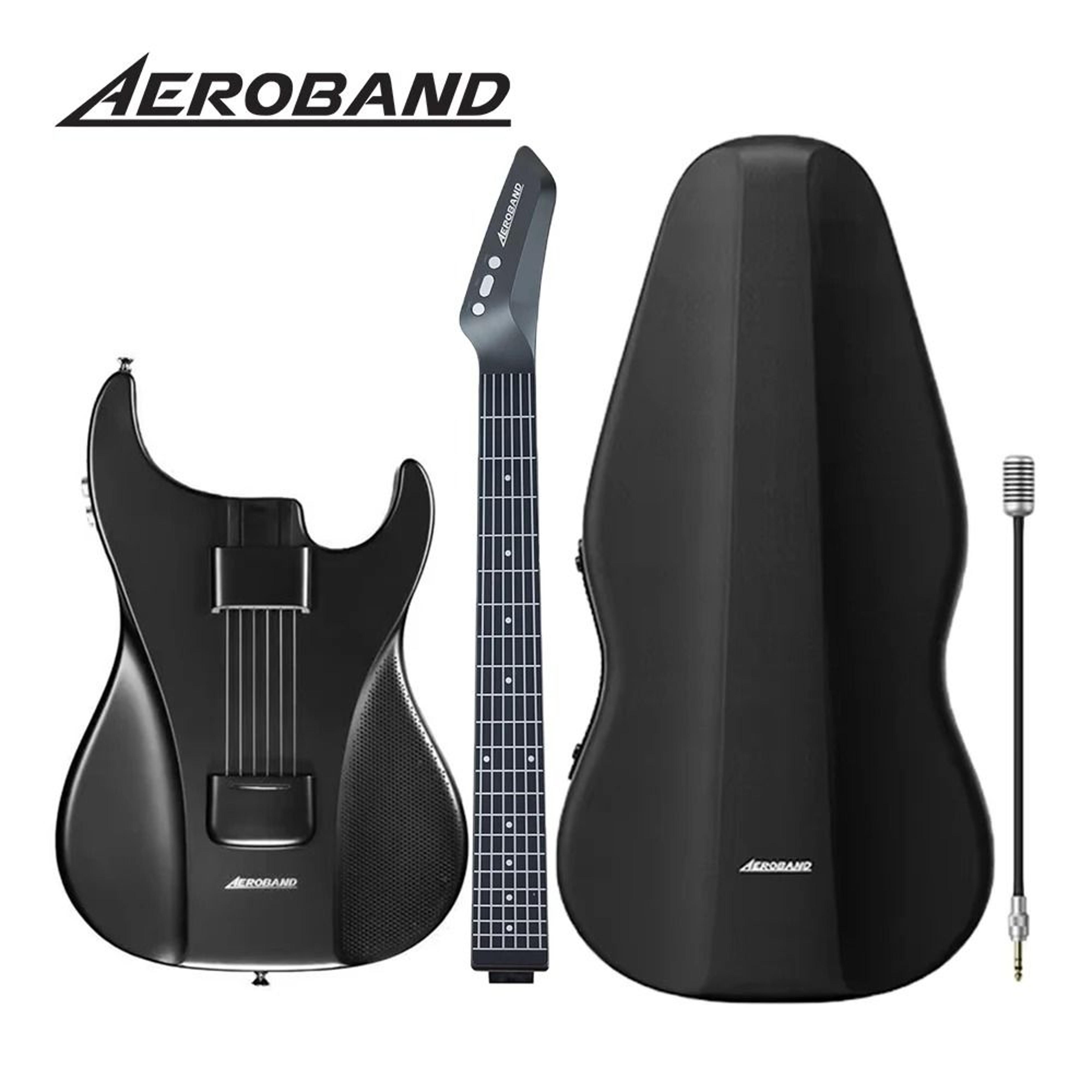 aeroband electric guitar with silicone strings and built in speaker