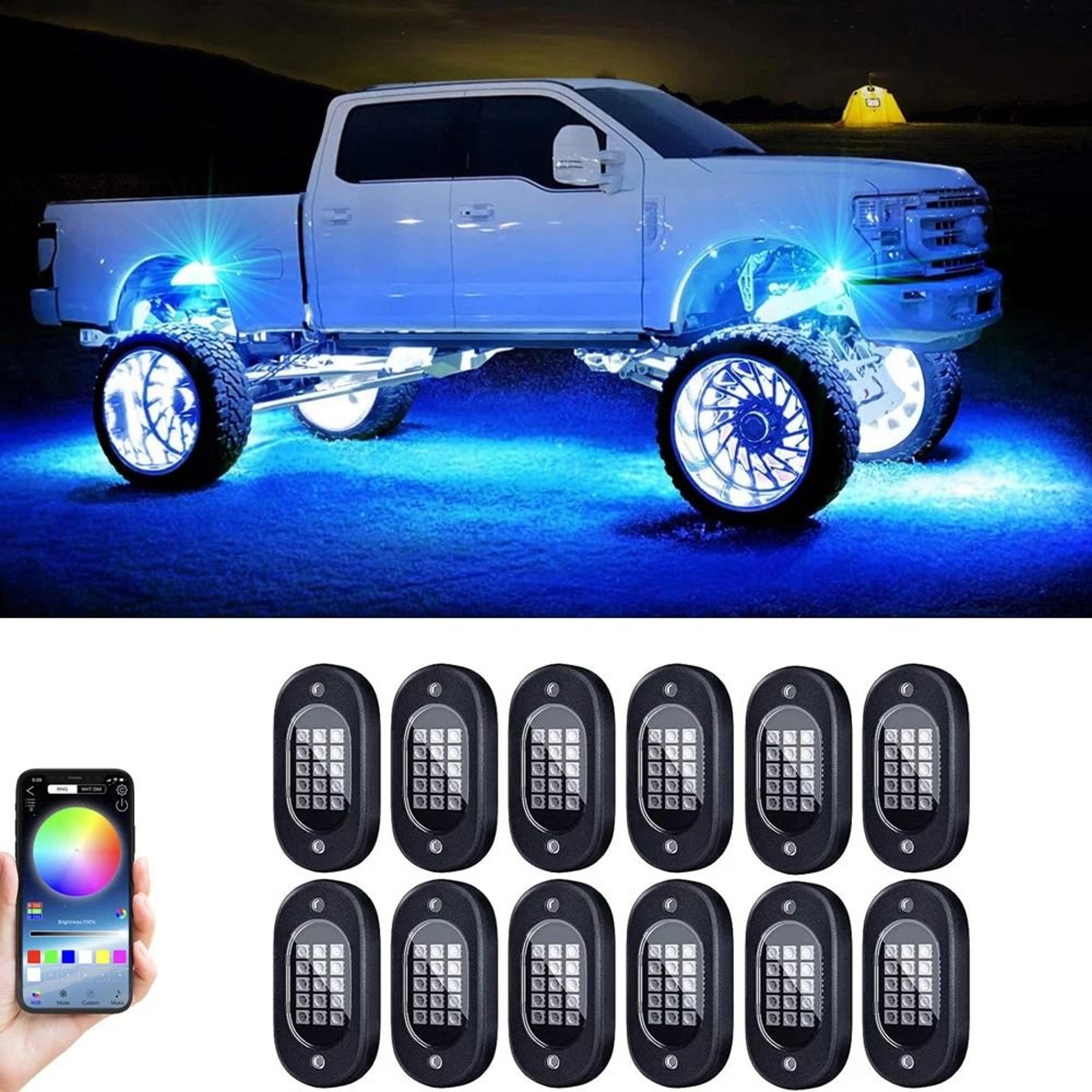 electric underglow led car light kit underbody rgb ground lighting with app control