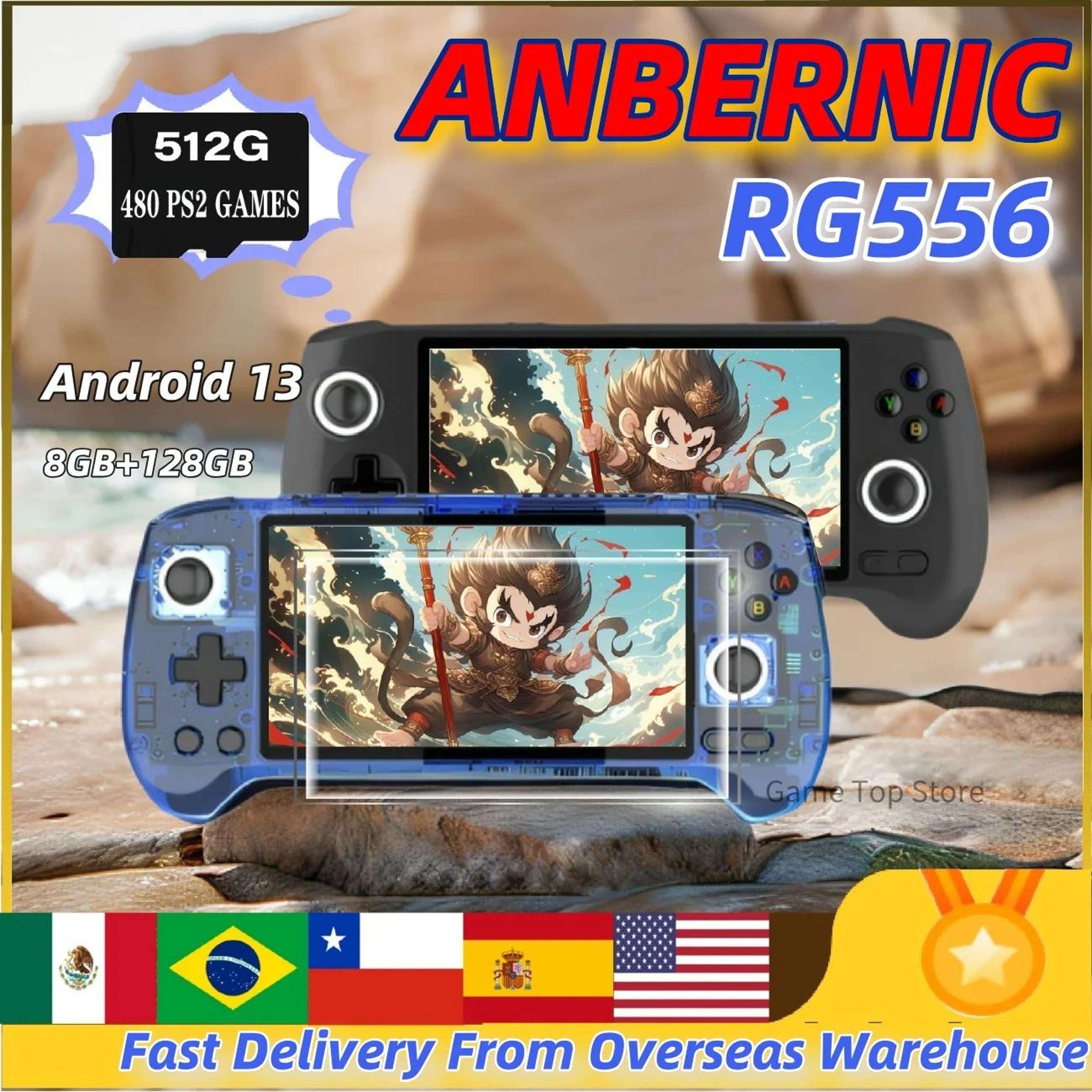 anbernic rg556 portable handheld game console with android 13 and amoled screen