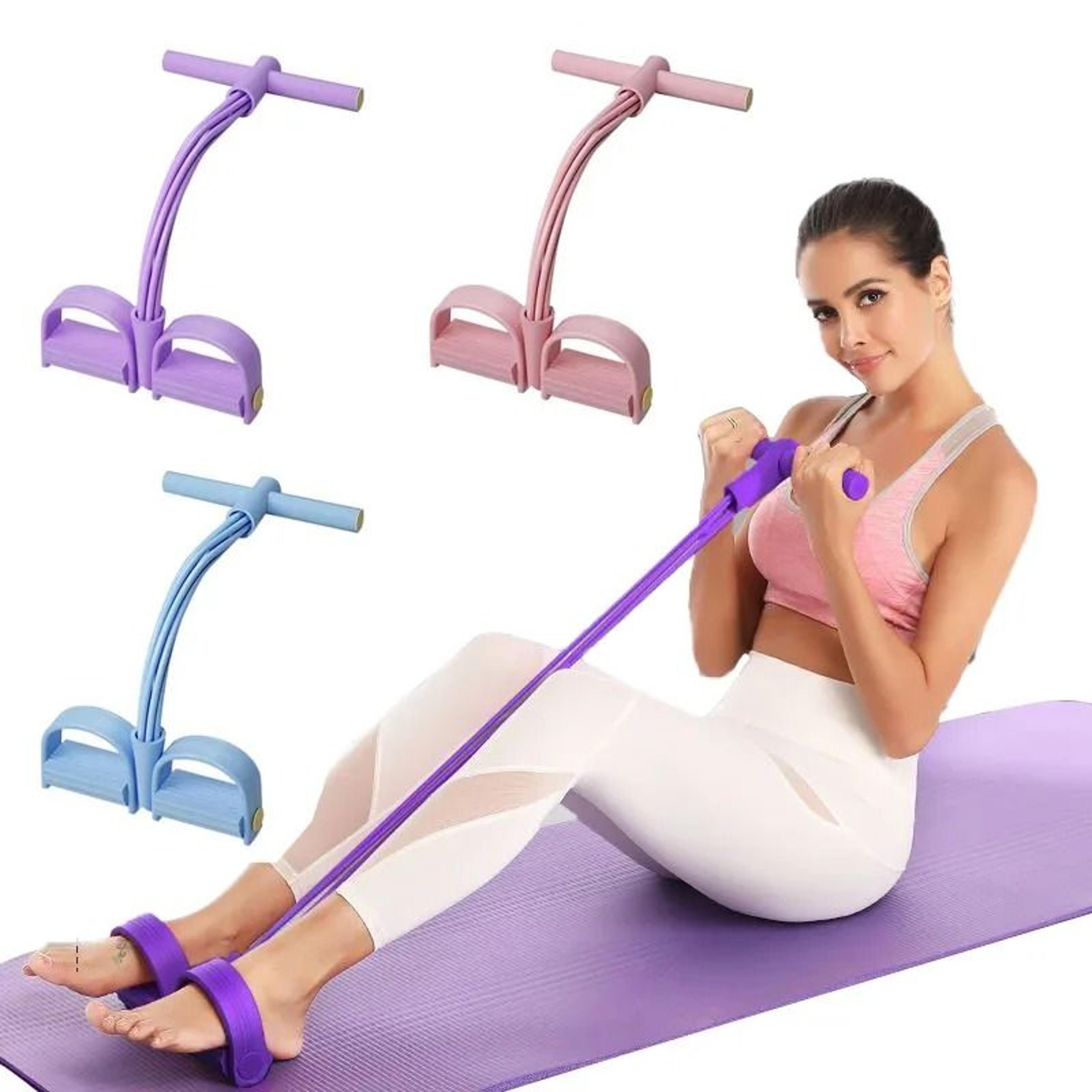 6 tube resistance band fitness rope with pedal puller for yoga and gym exercises