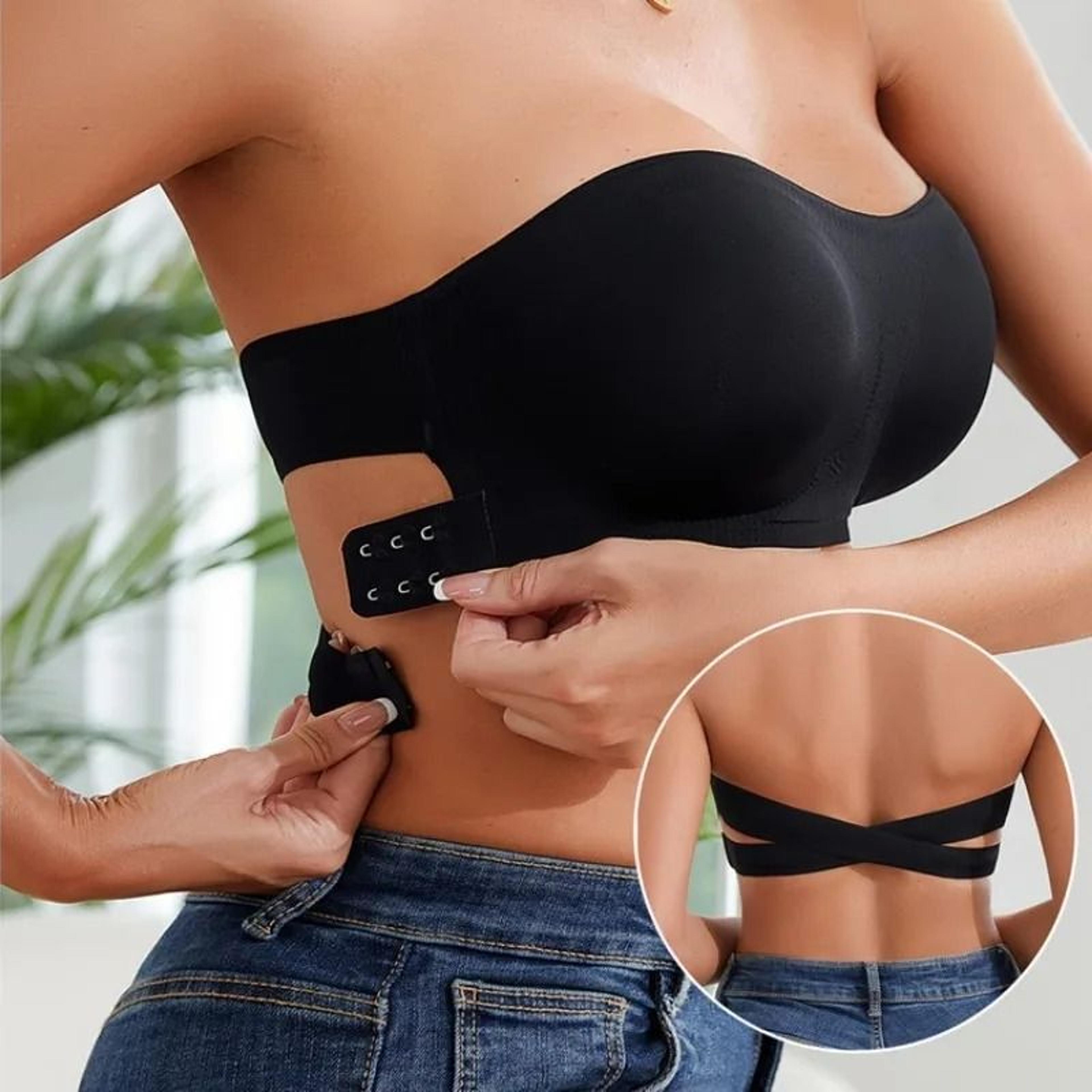 womens strapless push up bra with removable padding seamless ice silk off shoulder bra