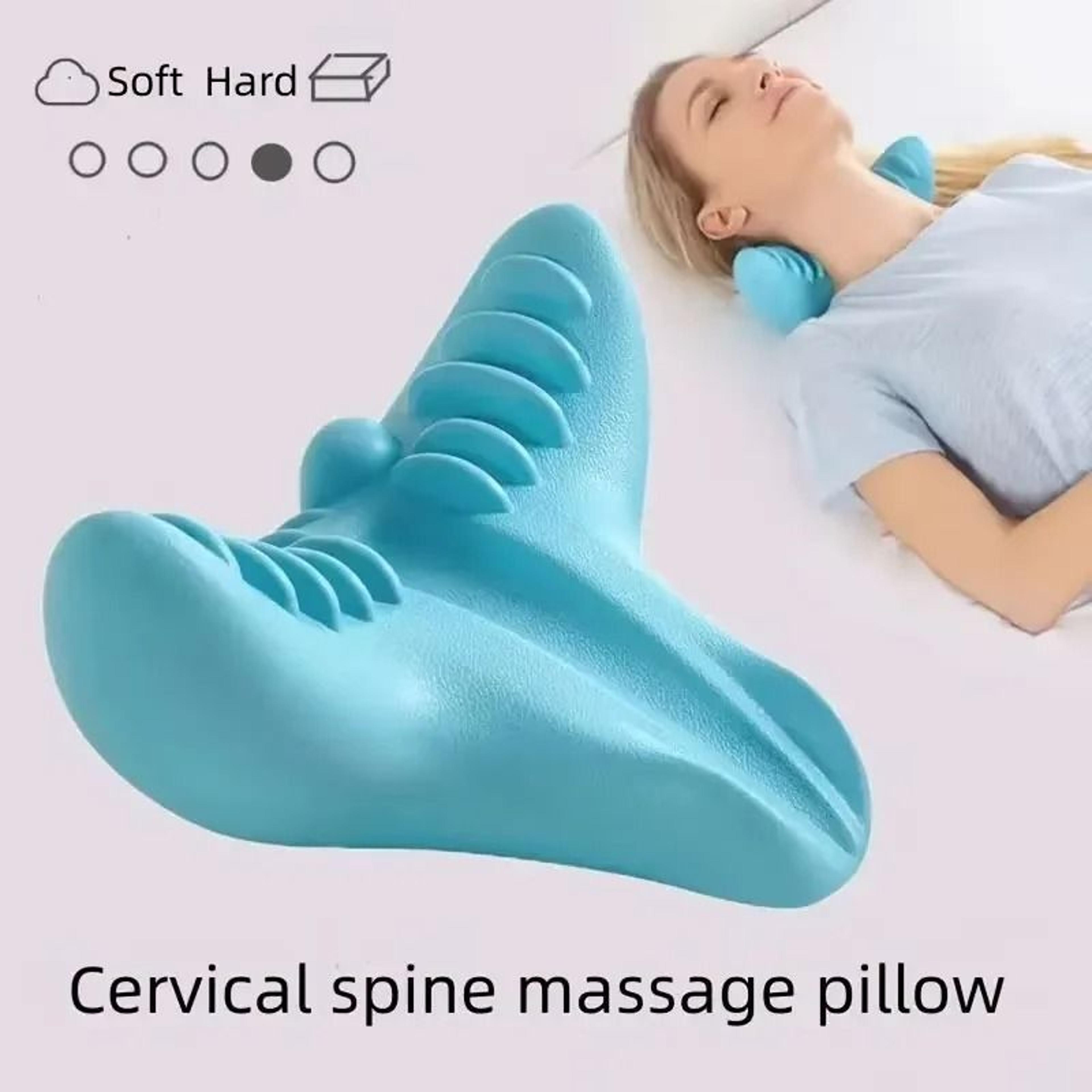 cervical traction neck relaxer pillow for spine alignment and muscle relief