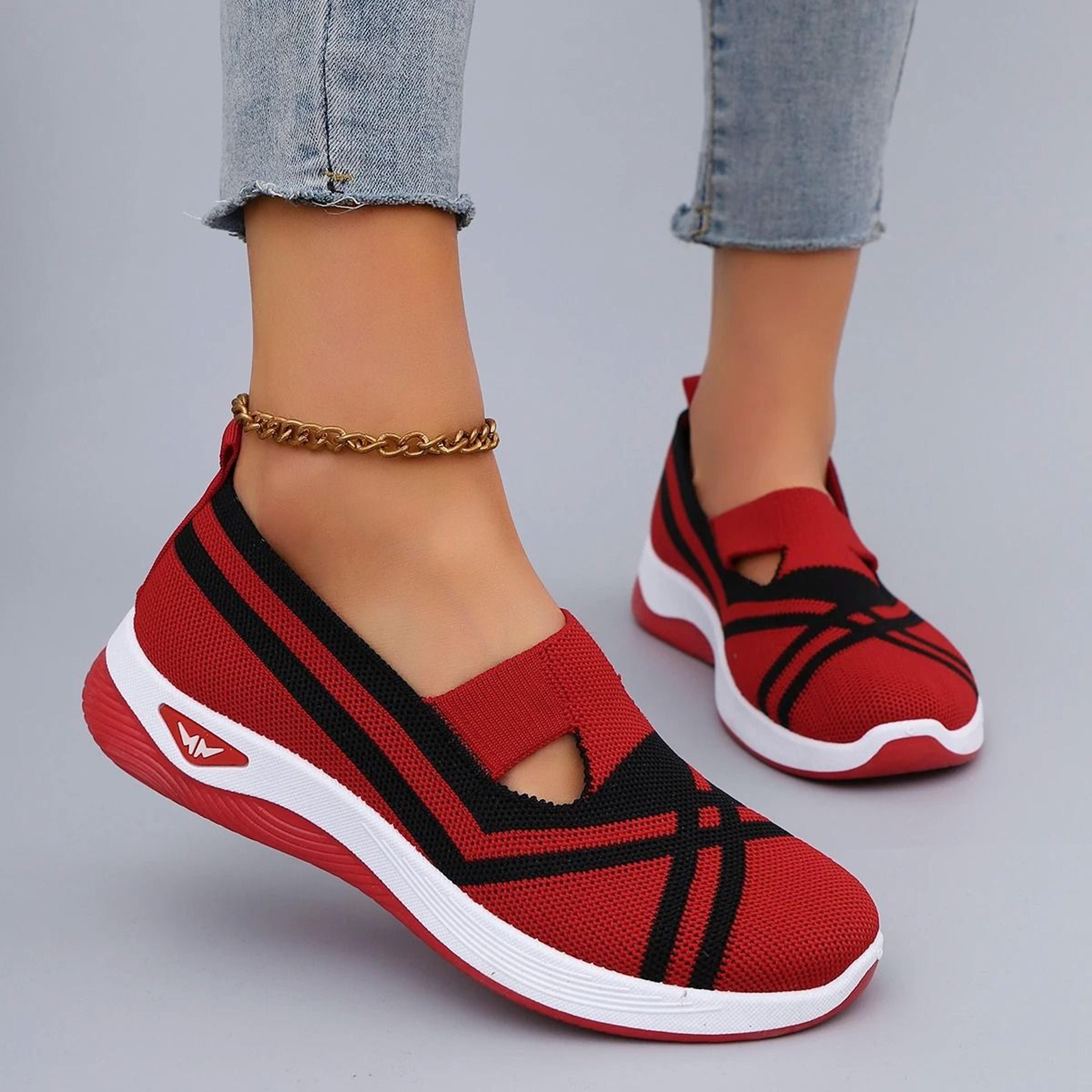 women casual sports shoes comfortable breathable lightweight soft sole flat shoes