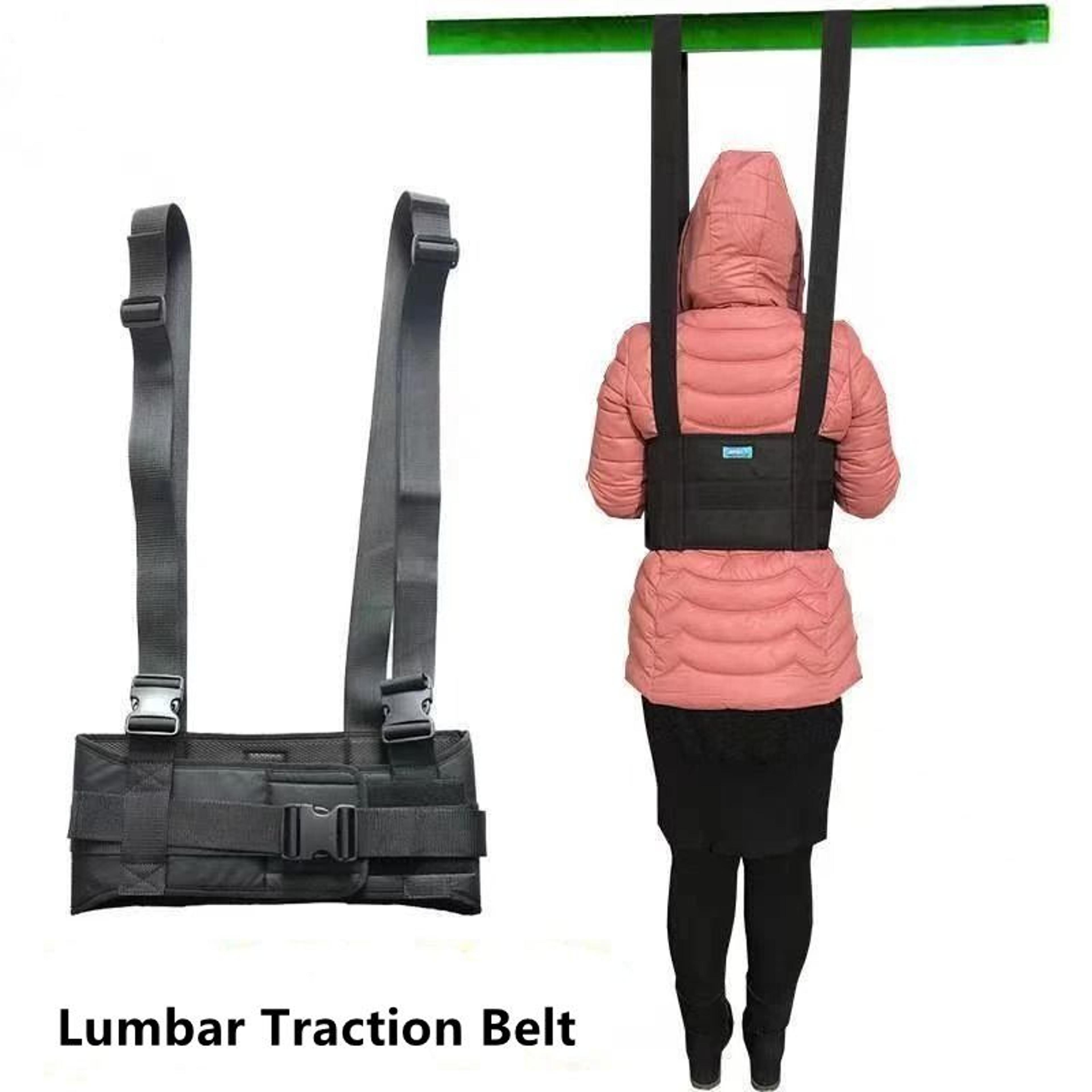 lumbar retractor belt spine rehabilitation device with hanging sling and waist stretcher