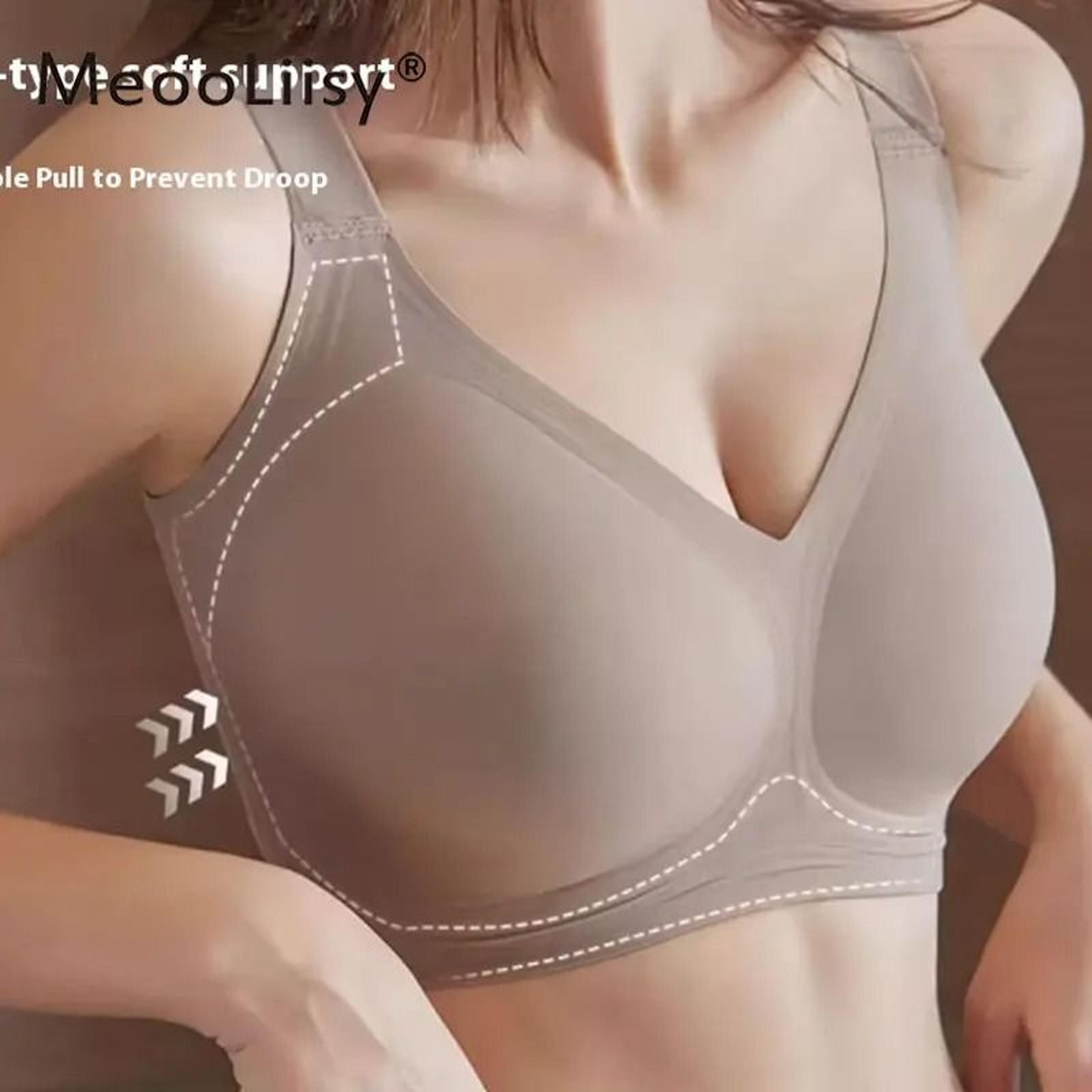 meooliisy plus size seamless wireless minimizer bra