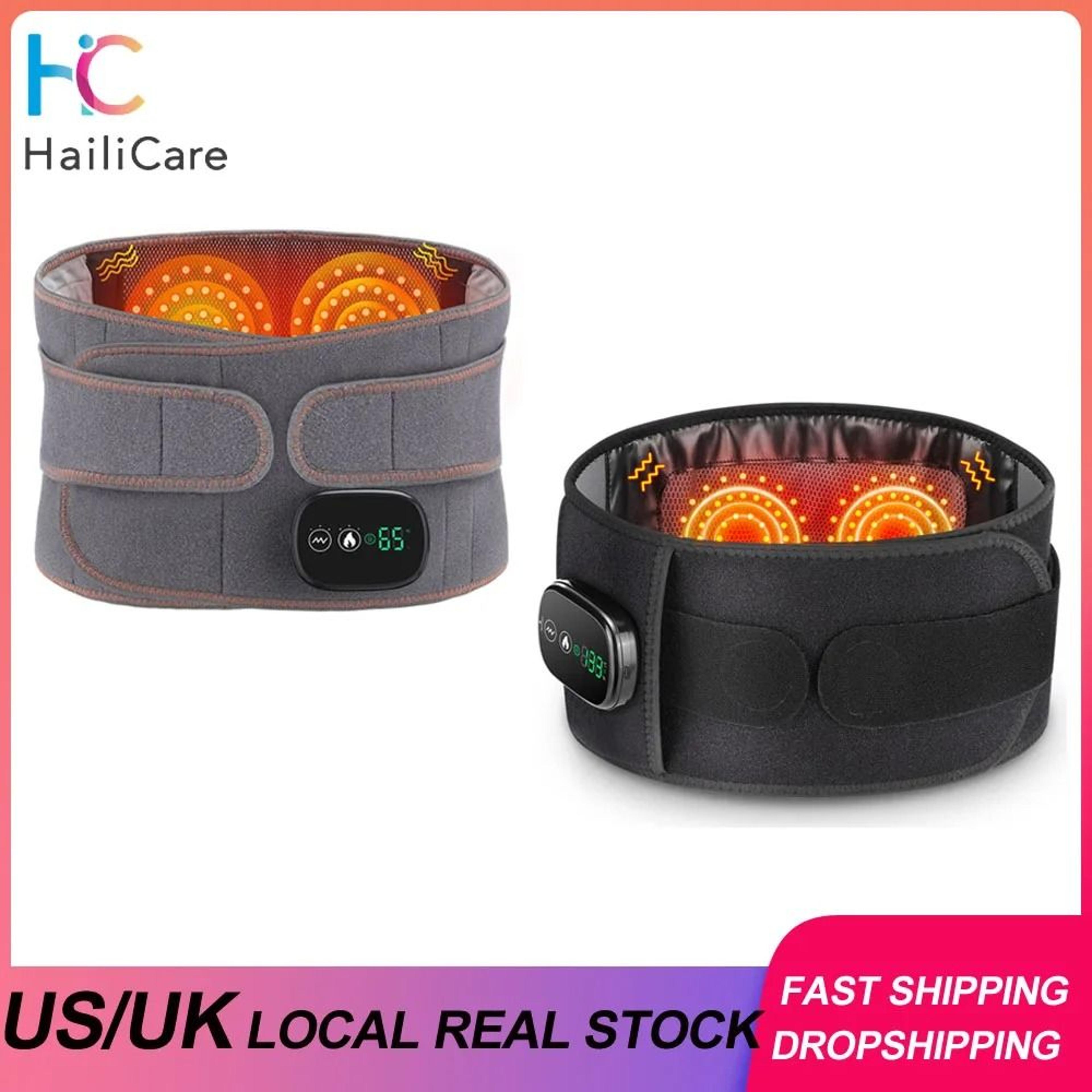 heat lumbar brace support massager belt for back pain relief and office home use