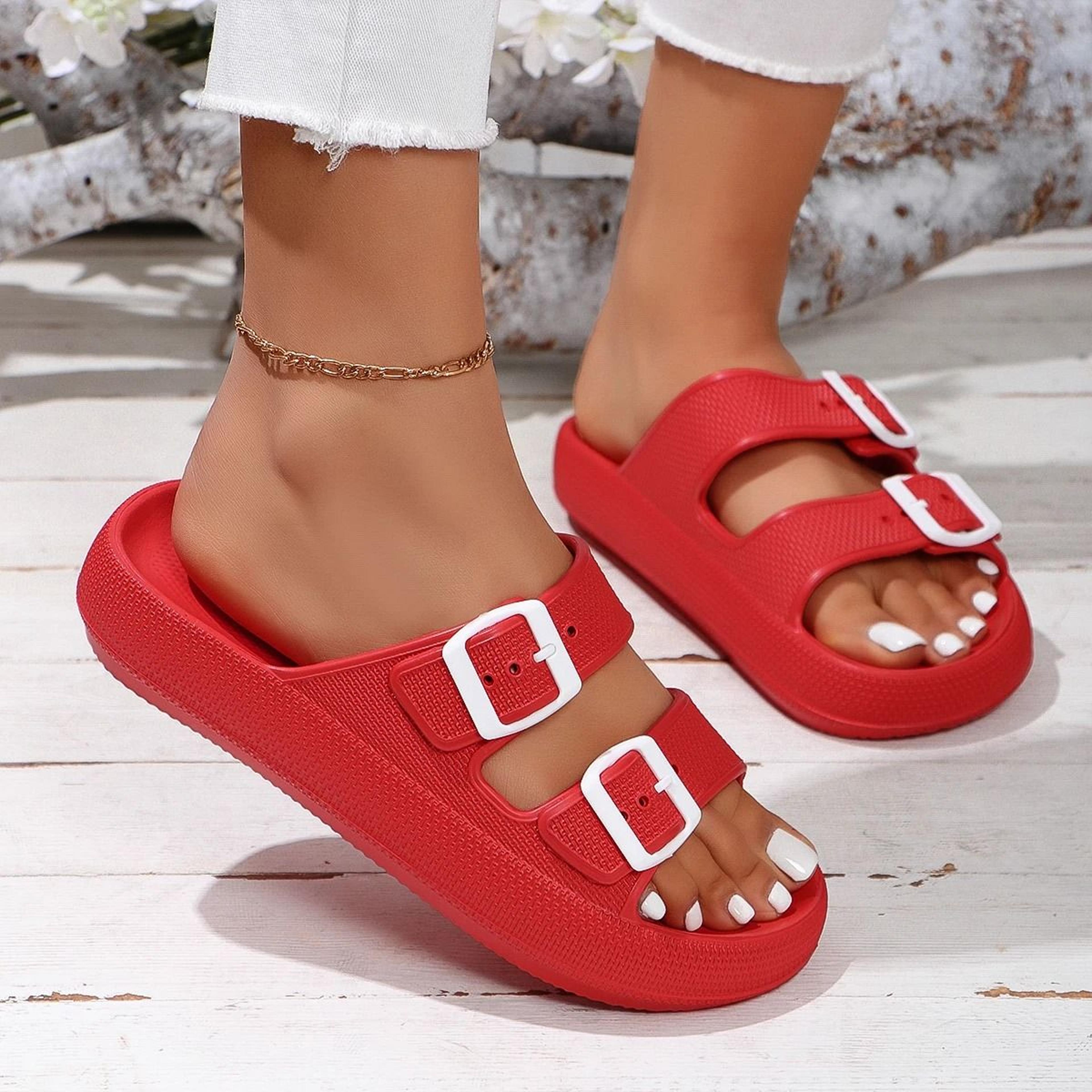 women thick soled platform slippers non slip casual slides