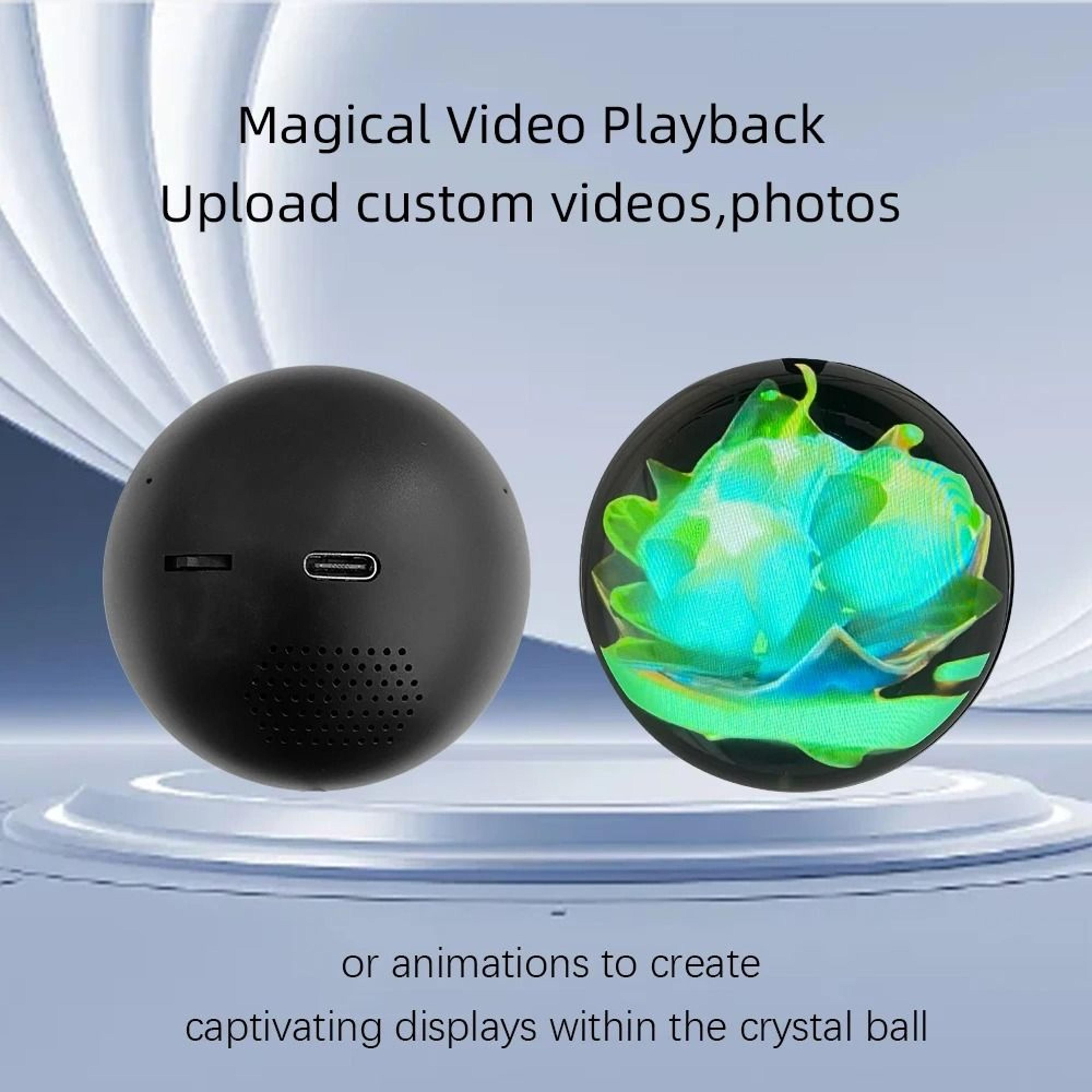 customizable video glass ball diy art lamp with detachable spherical pixel display and sound