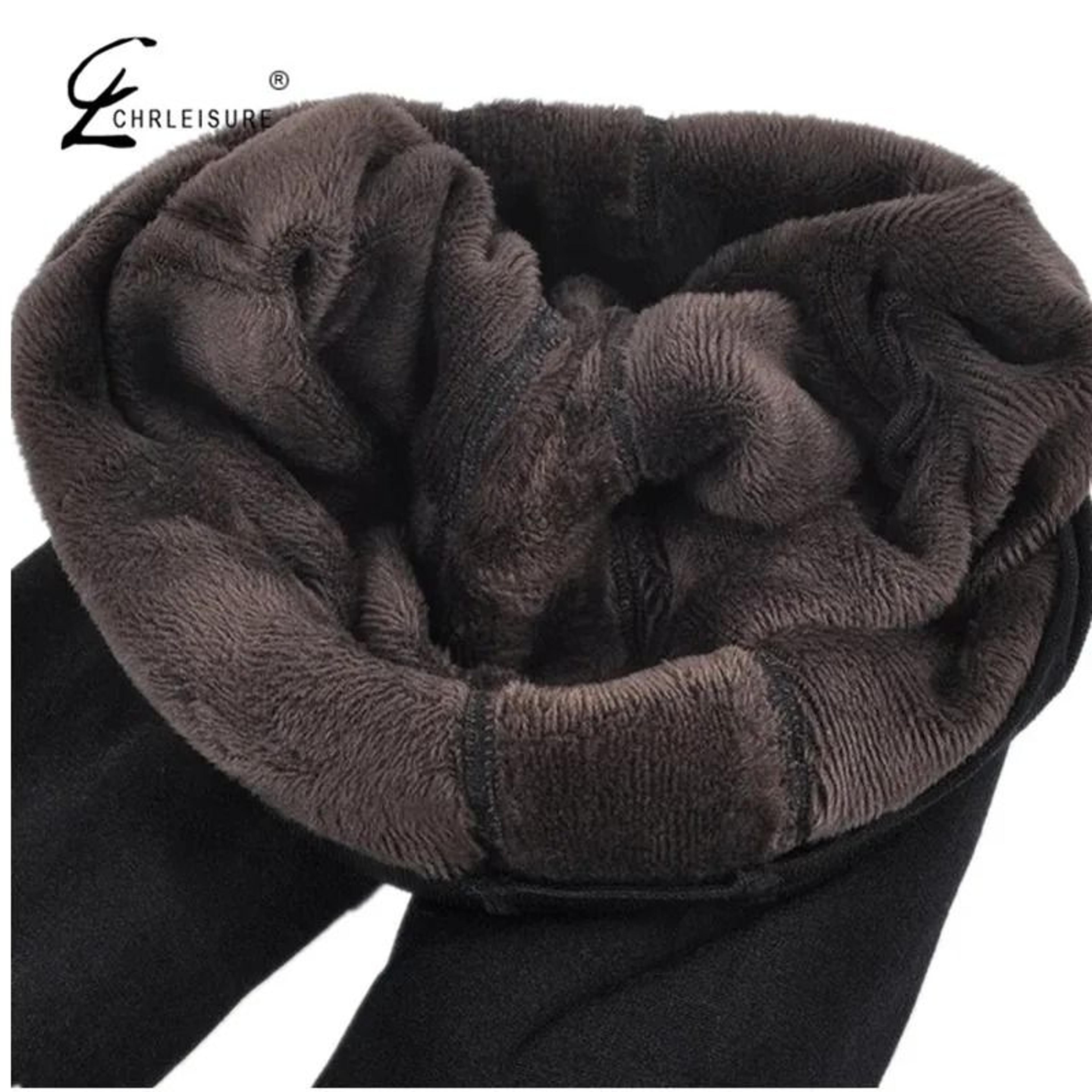 winter warm high waist thick velvet leggings for women – fashion solid colors