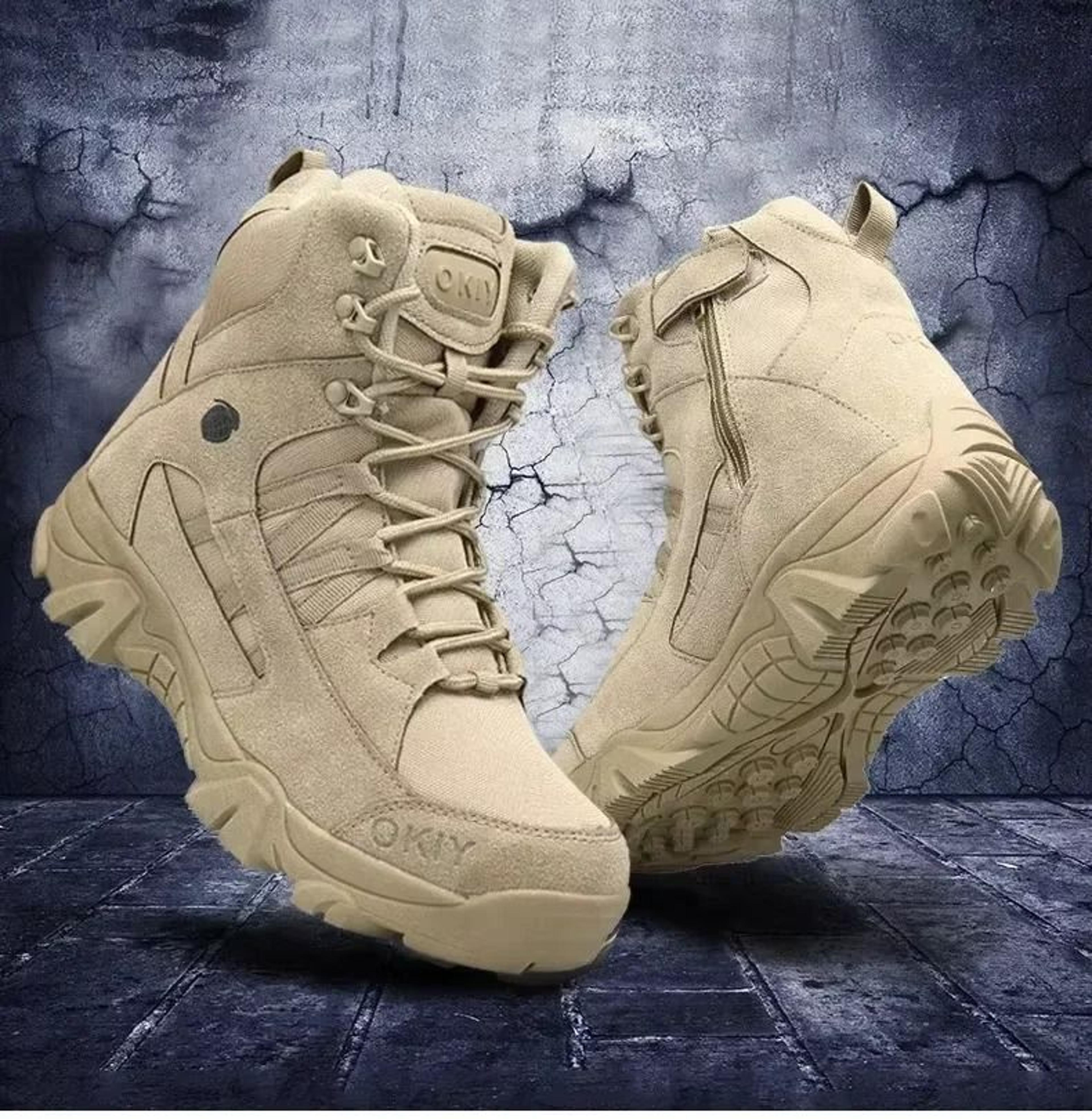 mens tactical boots lace up breathable army desert hiking safety hunting motorcycle shoes
