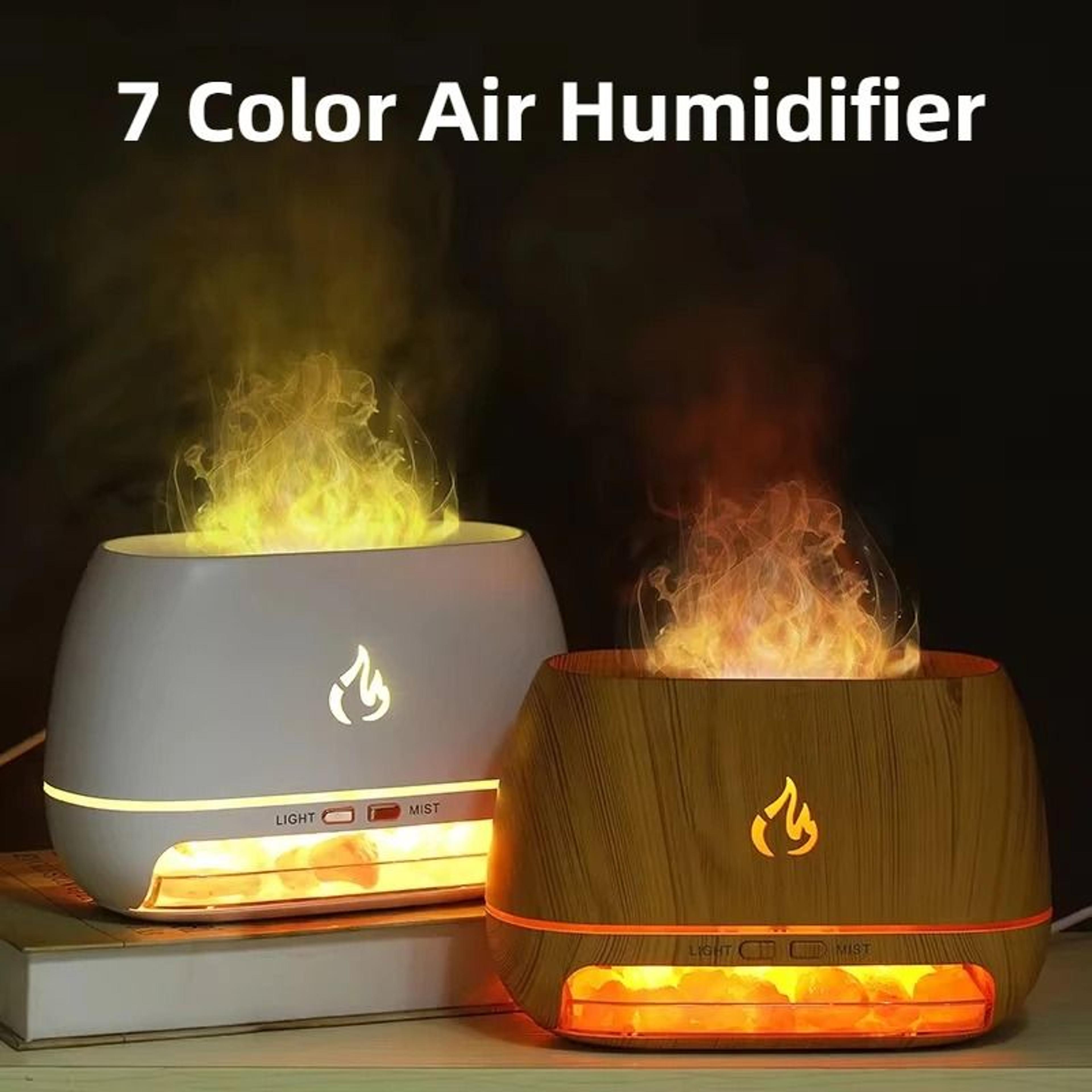 himalayan salt stone aroma air humidifier flame night light diffuser
