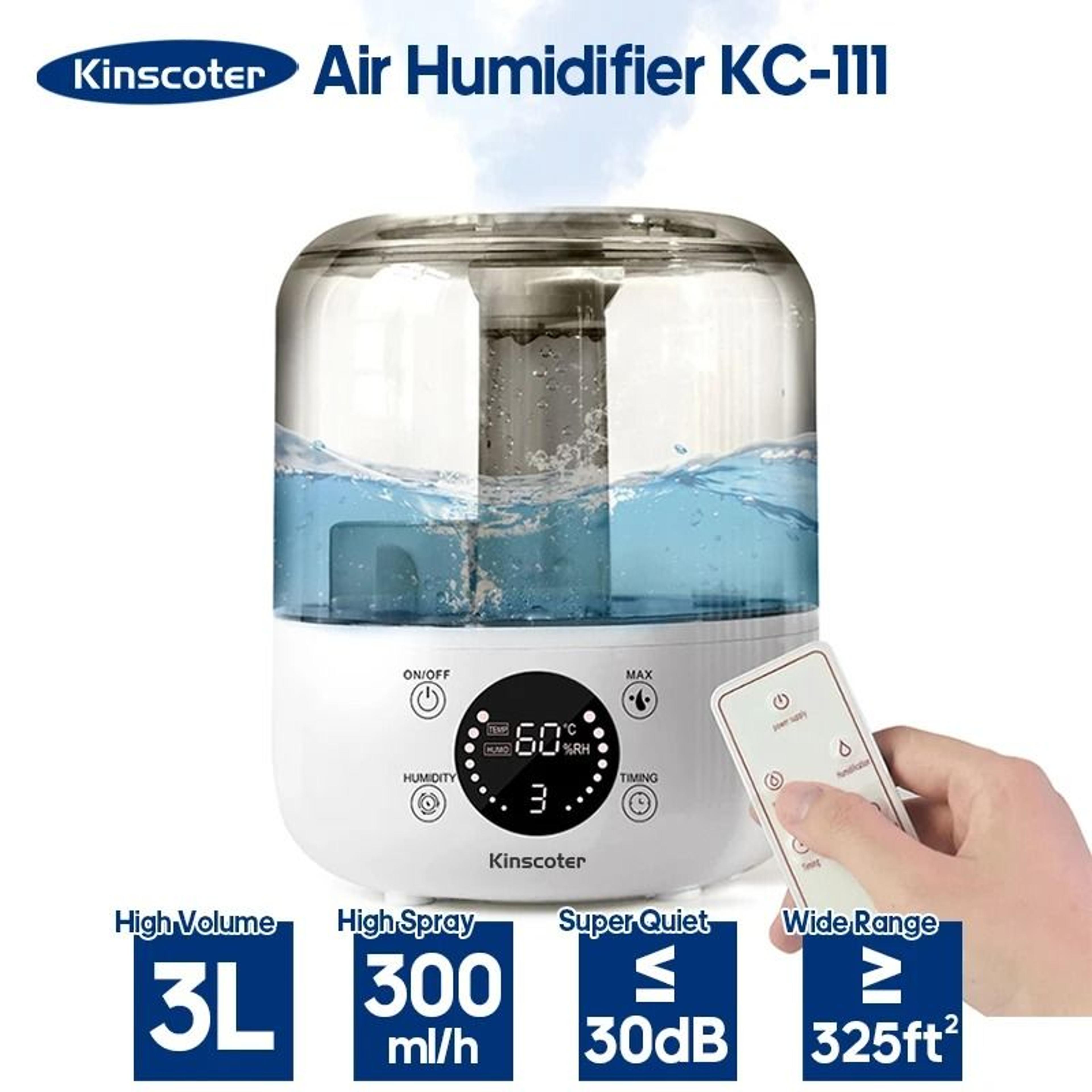 kinscoter 3l air humidifier large capacity aroma diffuser with remote control and timer