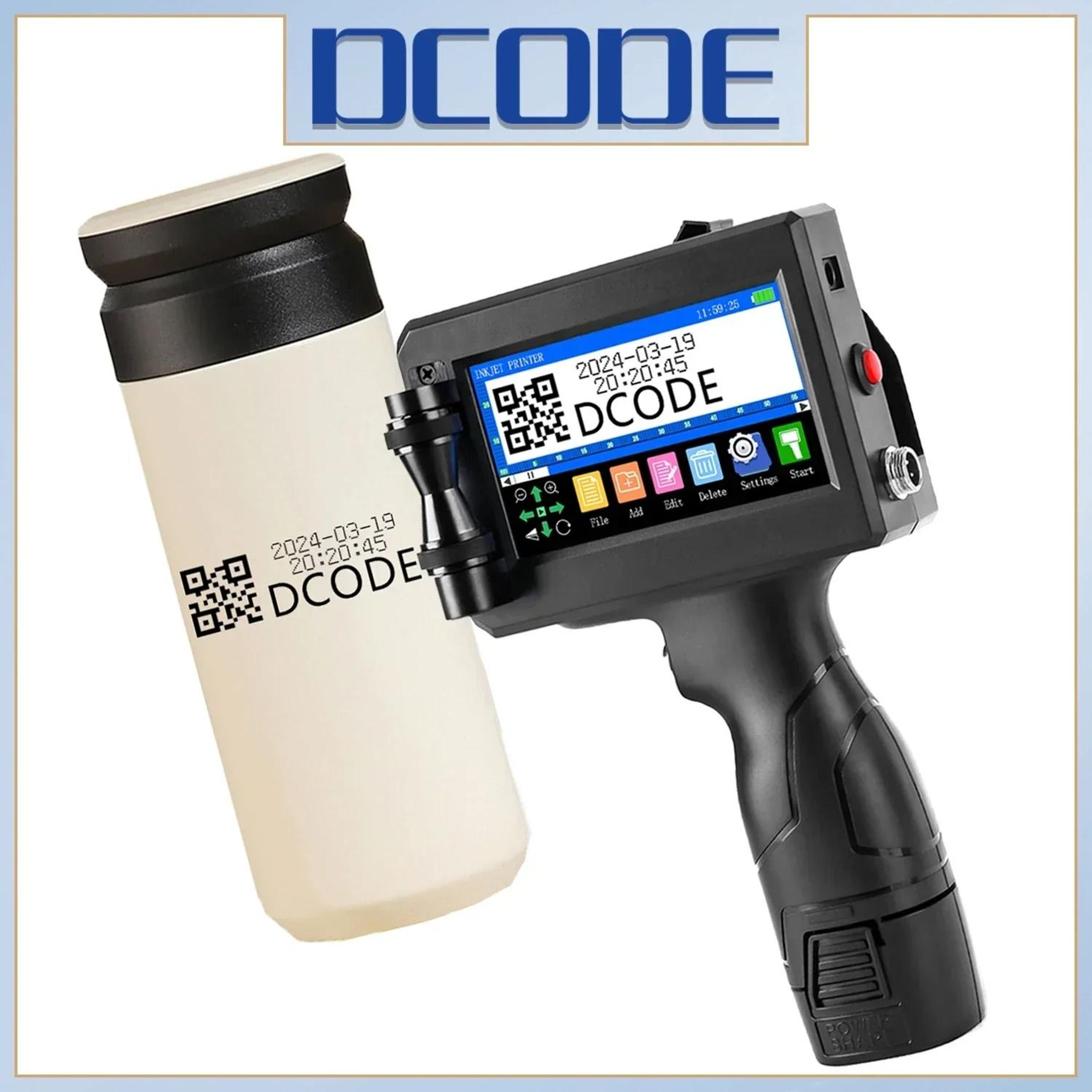 dcode 1750plus portable handheld inkjet printer text qr barcode label machine