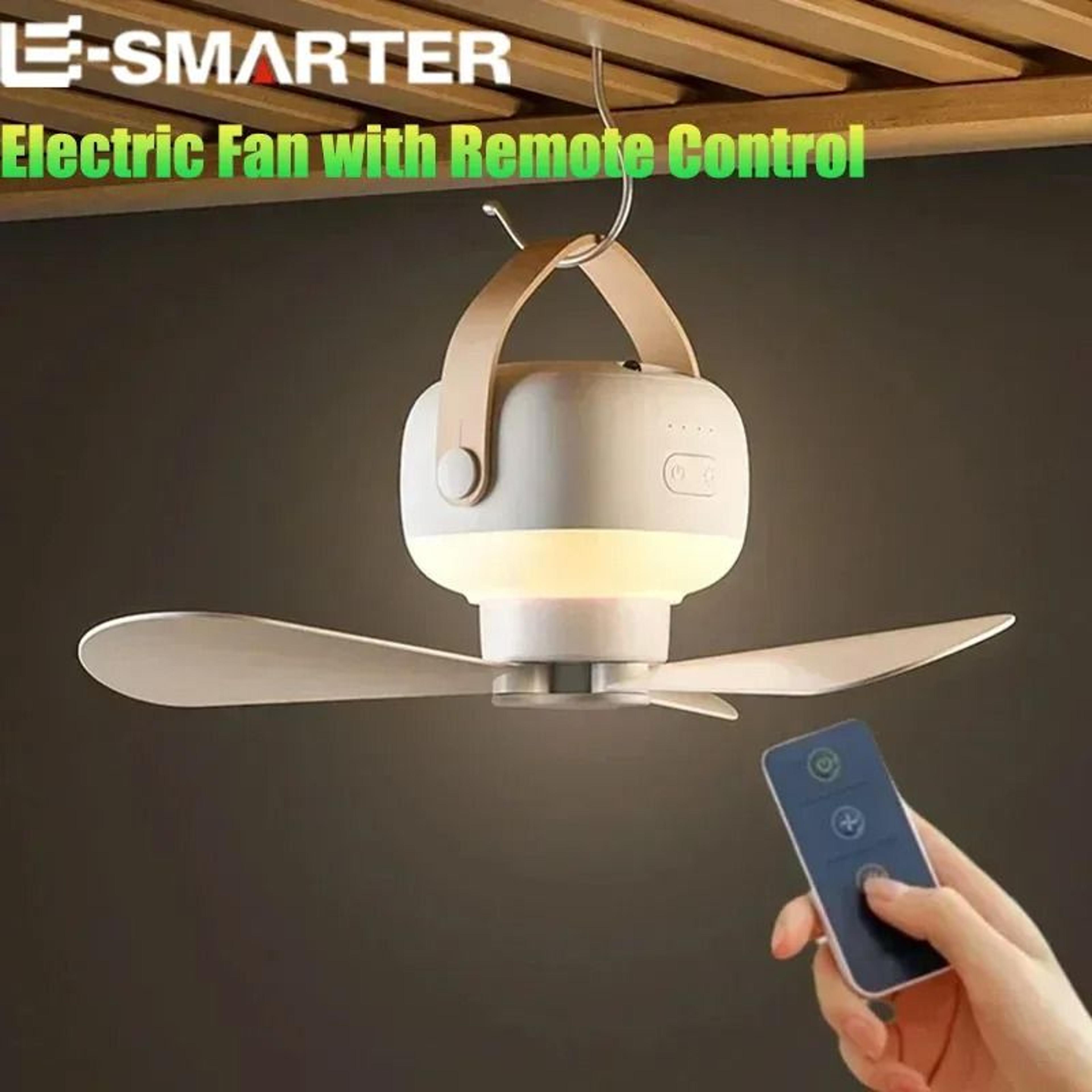 portable ceiling fan outdoor camping rechargeable fan led lighting remote control