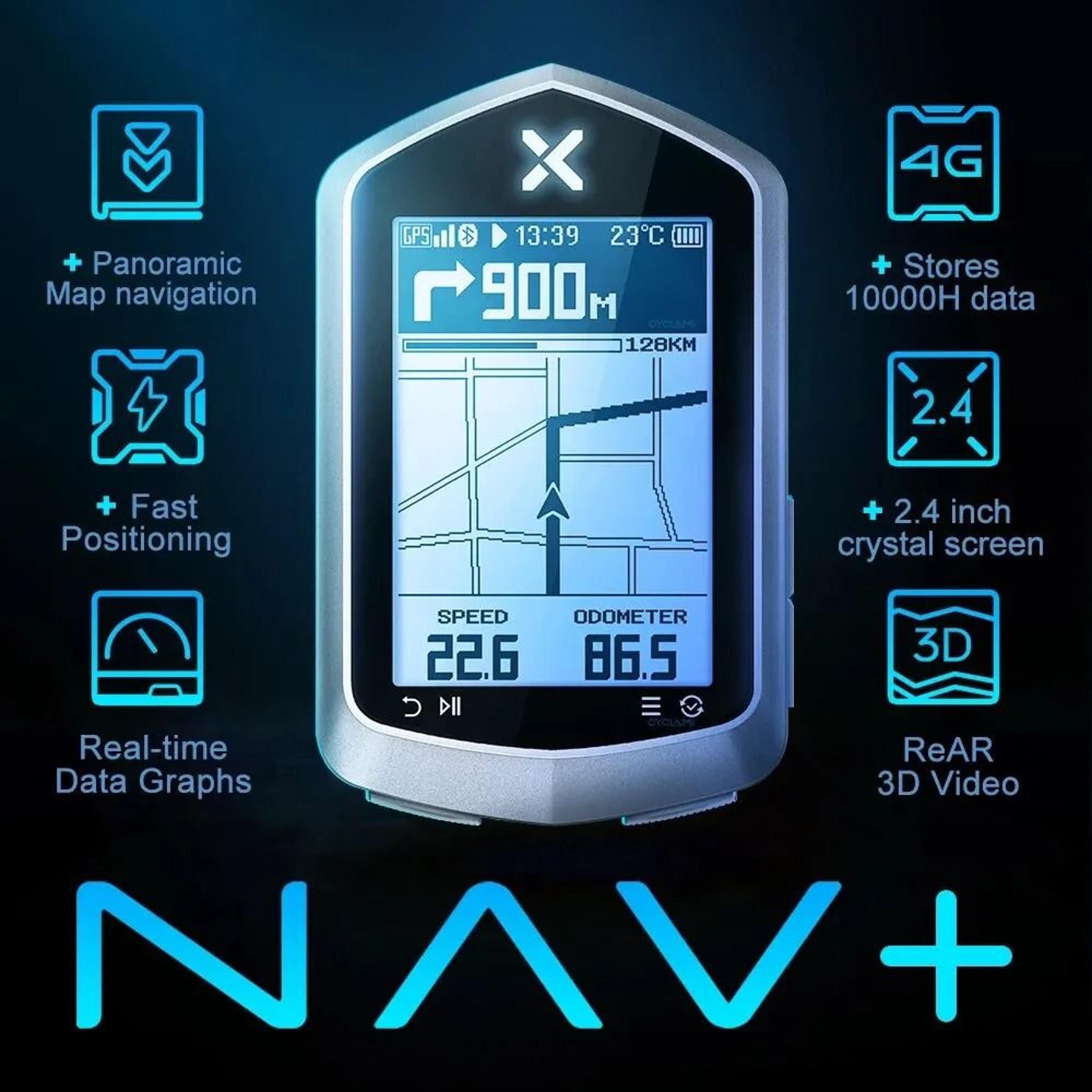 xoss nav plus gps bike computer wireless speedometer map navigation