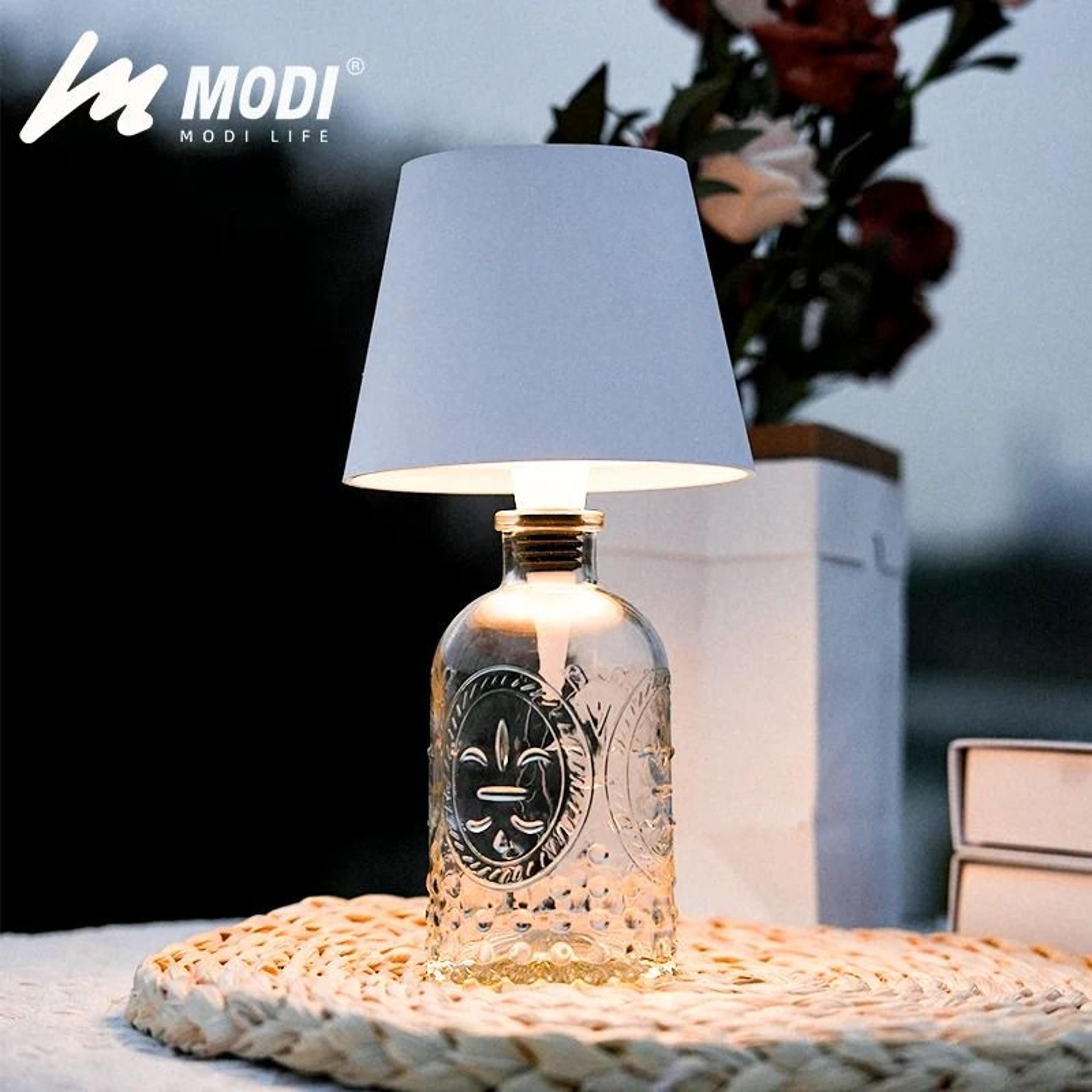 wireless wine bottle lamp touch control 3 color stepless dimming cork light