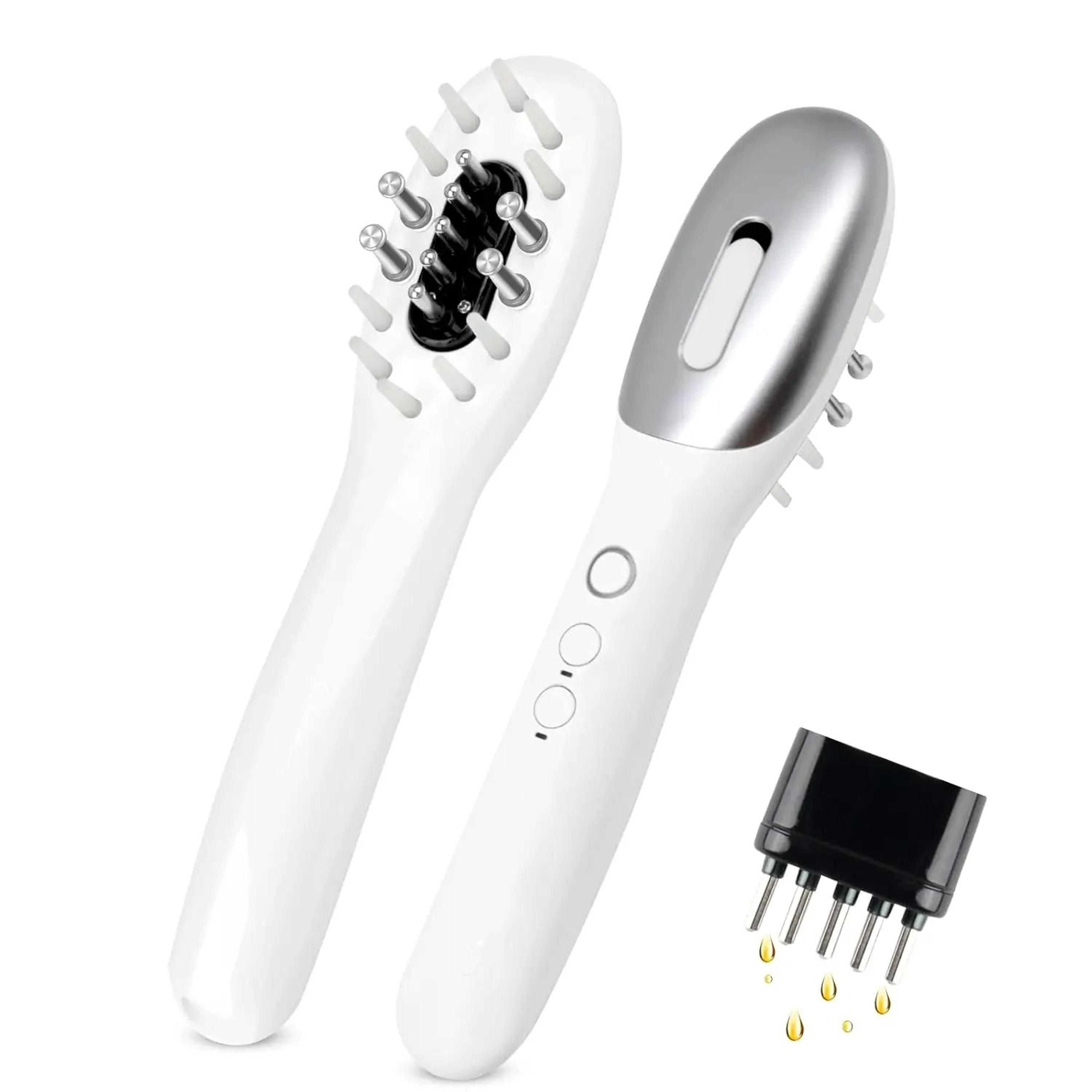 3 in 1 ems hair growth massage comb with red and blue light therapy and oil dispenser