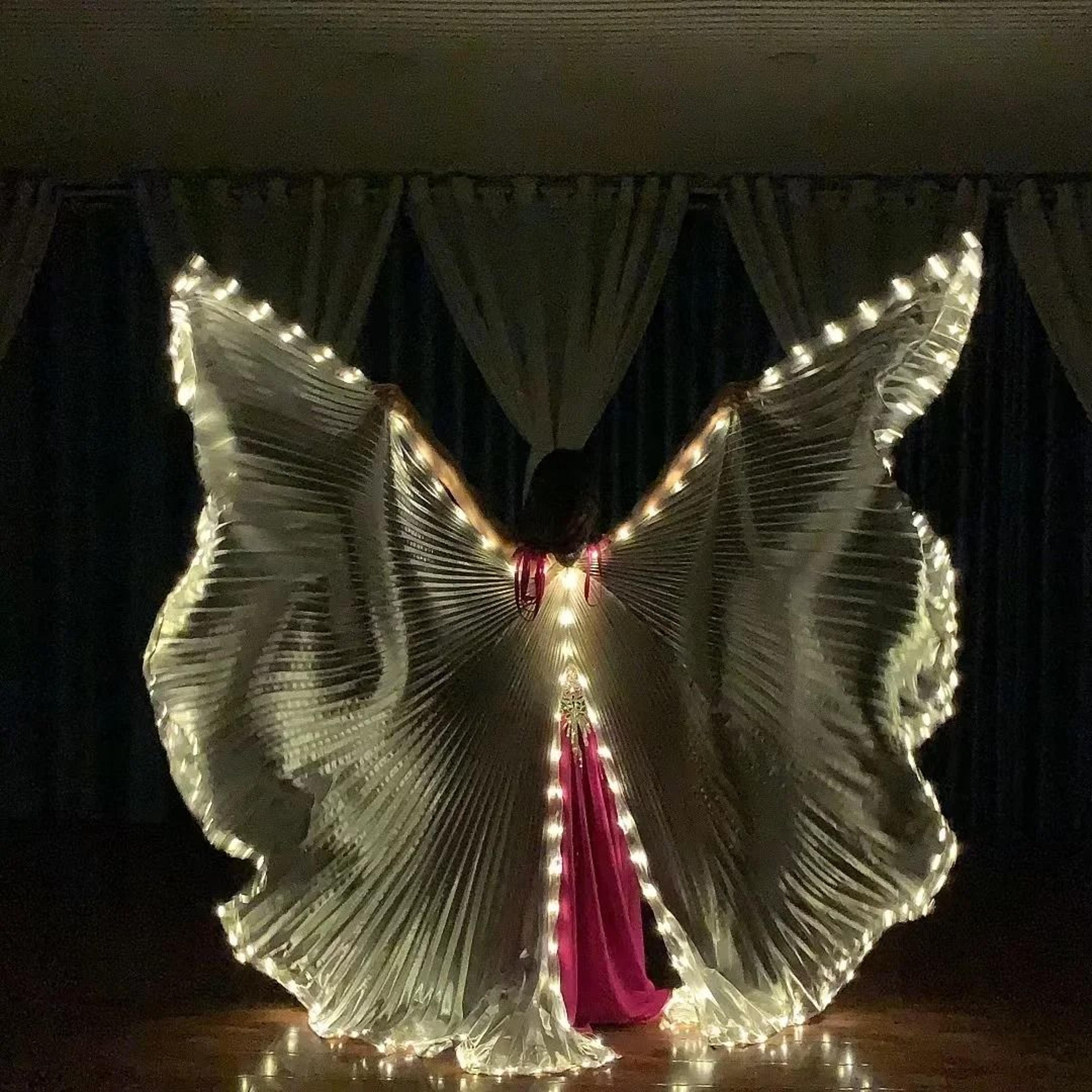 belly dance led isis wings fluorescent butterfly performance costume