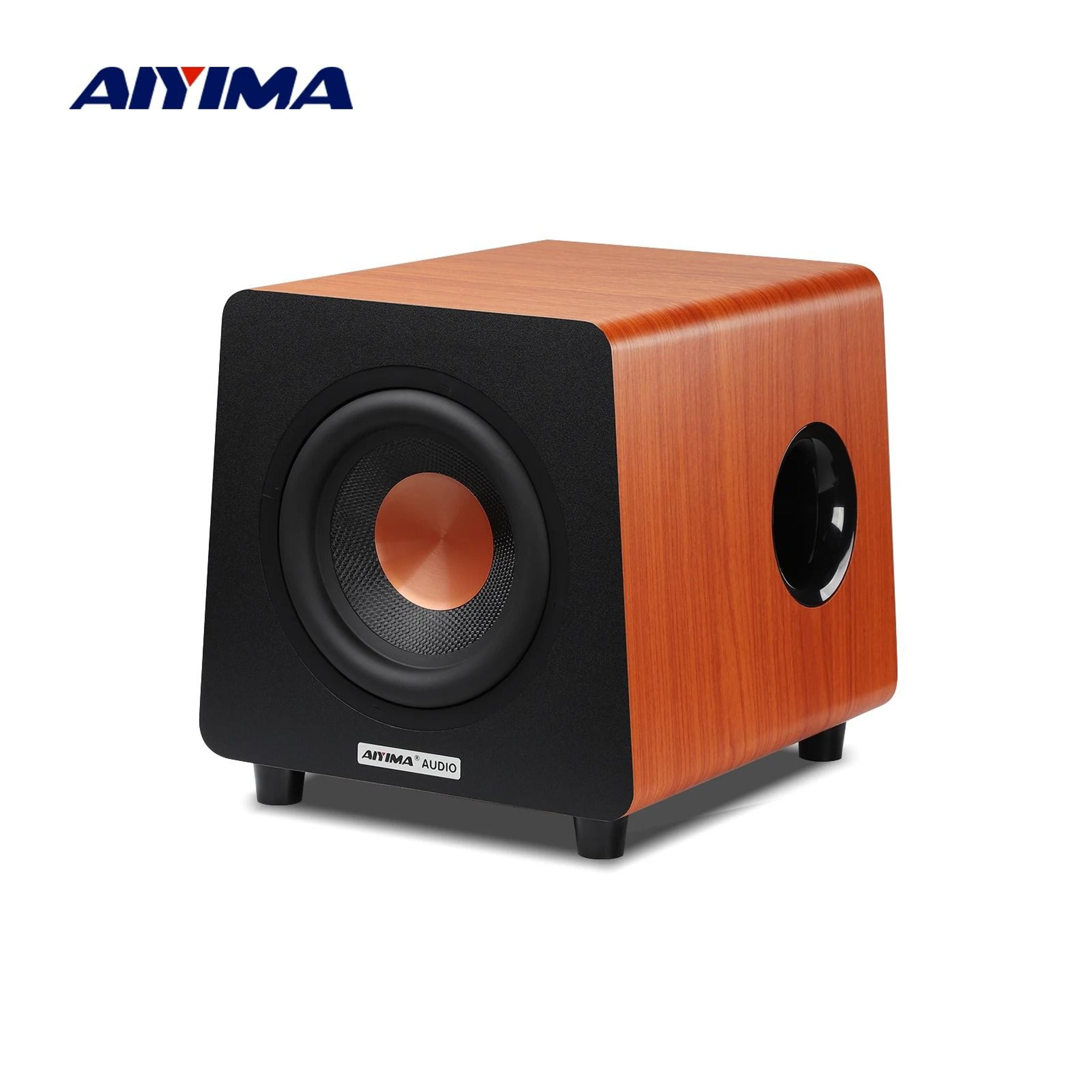 aiyima 800x 8 inch 150w active subwoofer with rca aux lfe inputs