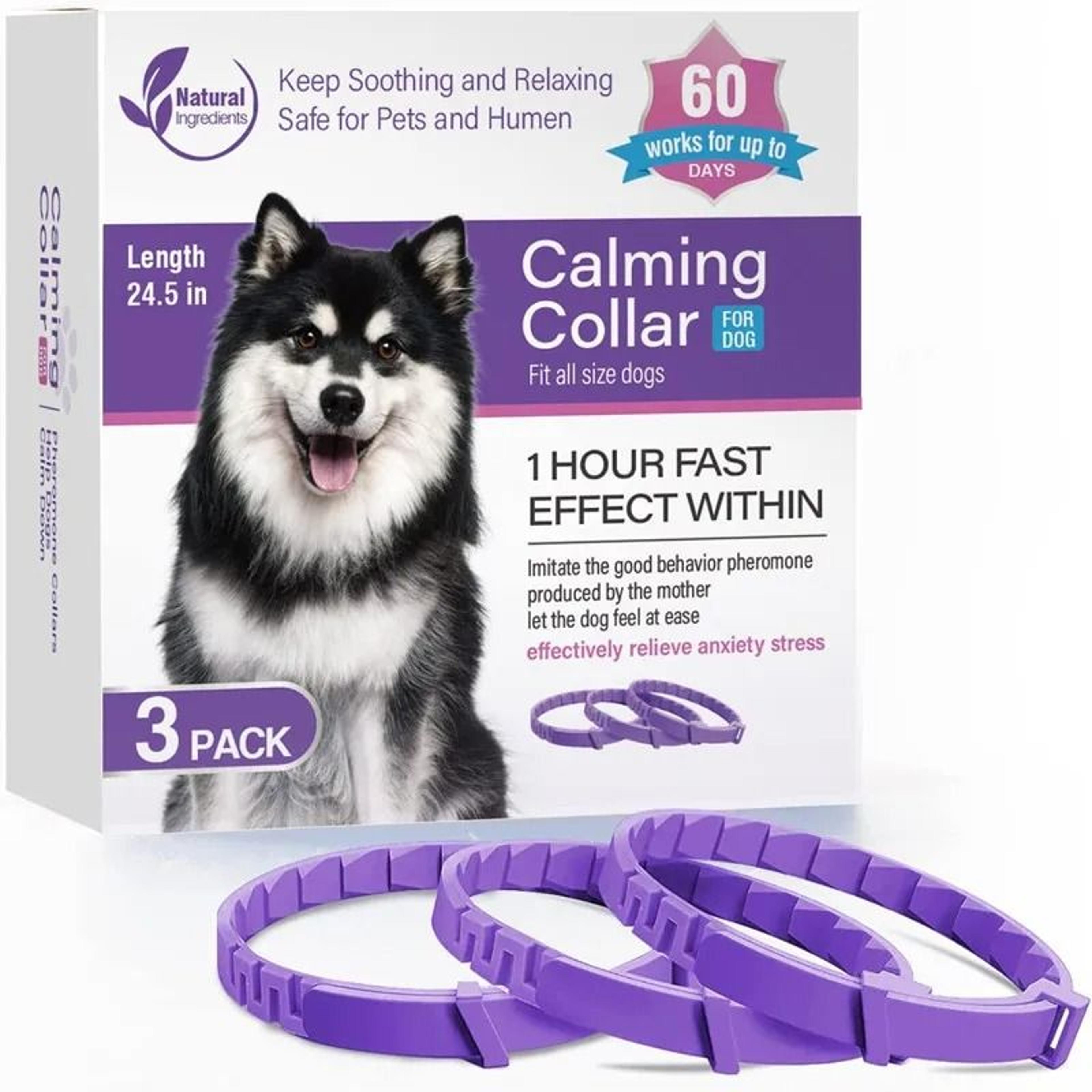 pet flea and tick collar adjustable for cats and dogs with calming relief 3 pack