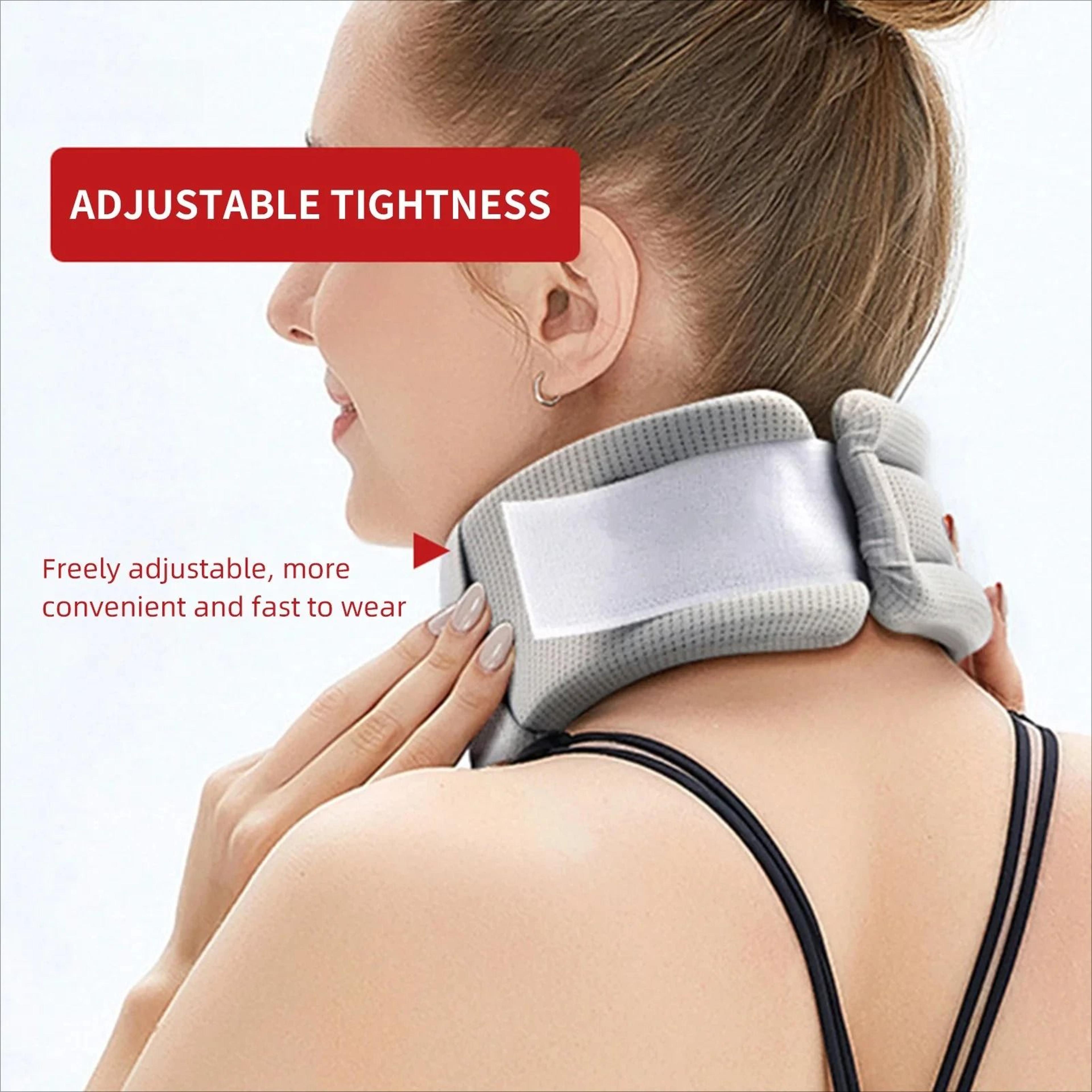 soft foam neck brace support with adjustable fit and replacement cover for travel home or office