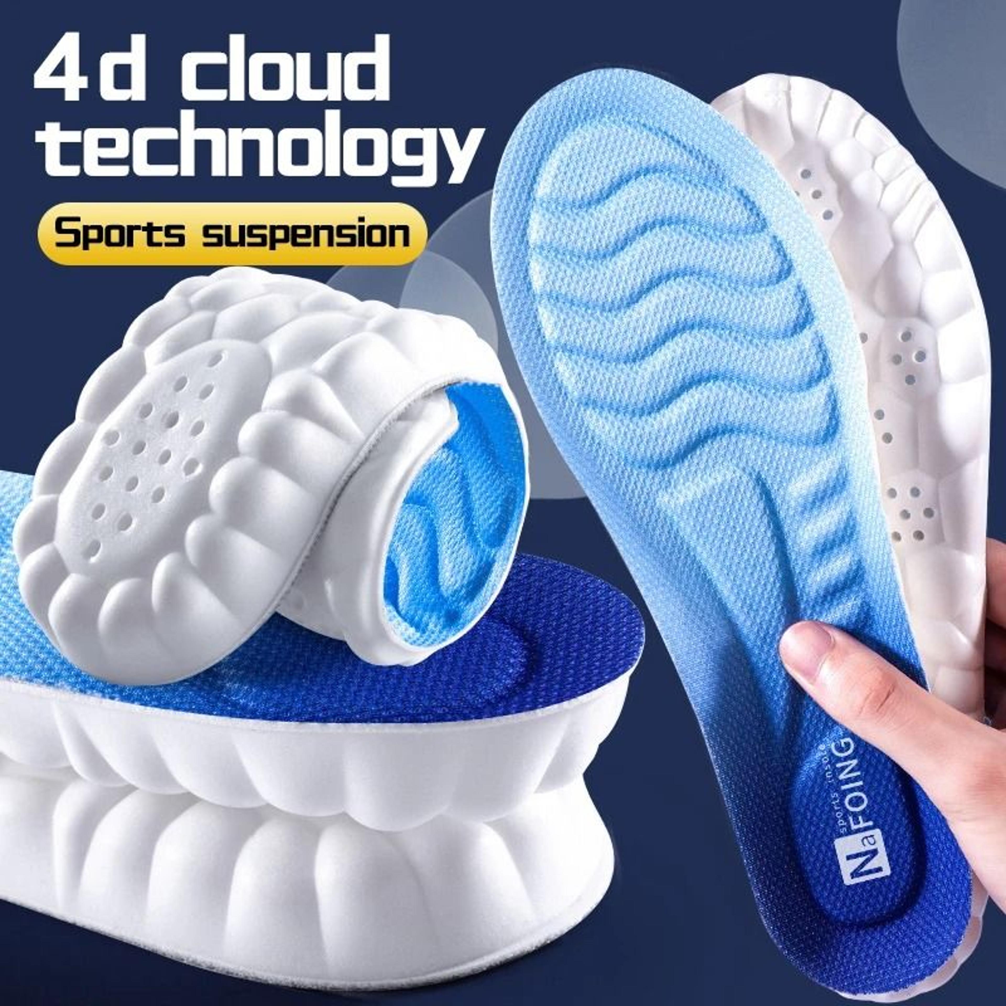 4d cloud technology sports insoles soft breathable shock absorption cushion