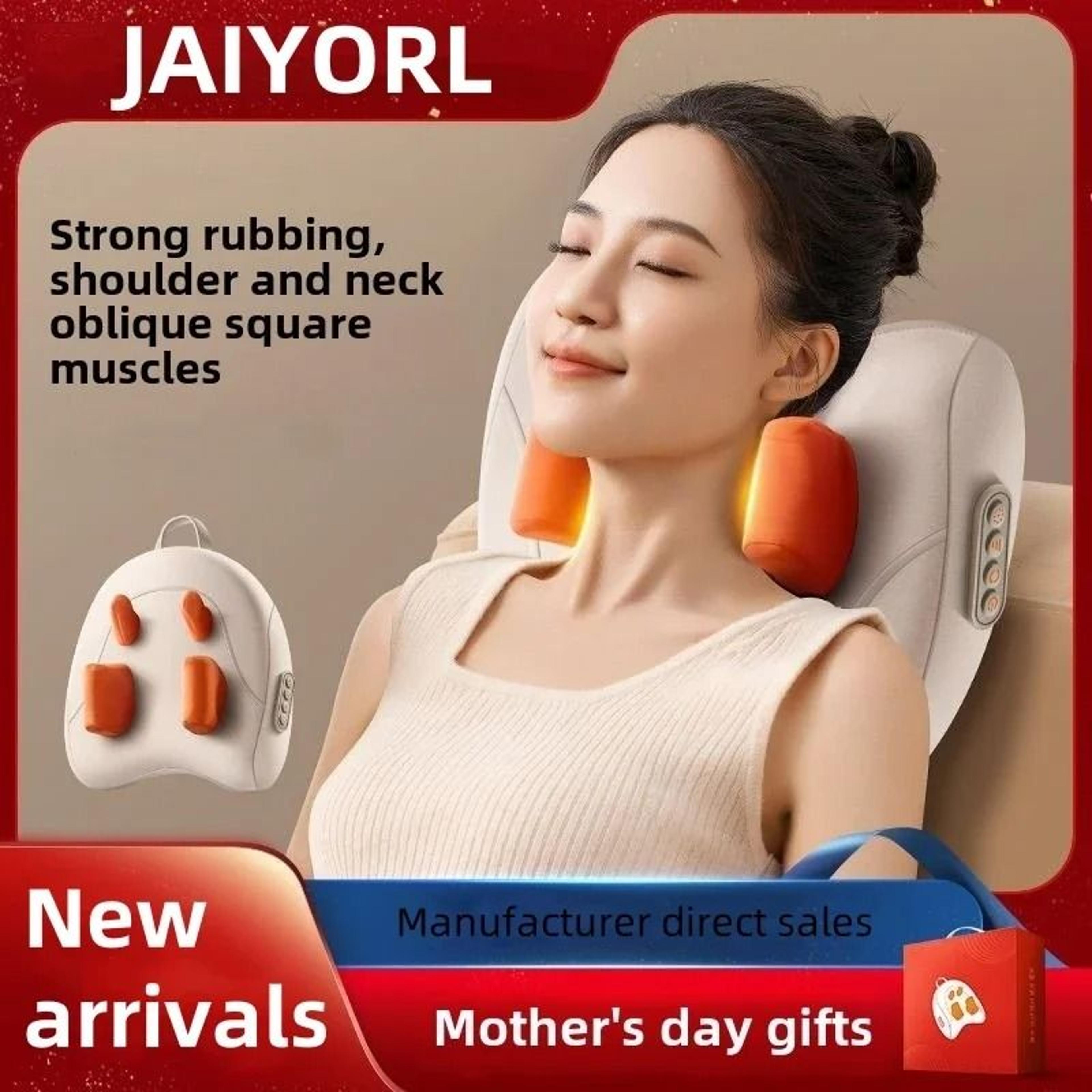 wireless trapezius massage pillow heating shiatsu massager for neck back and waist