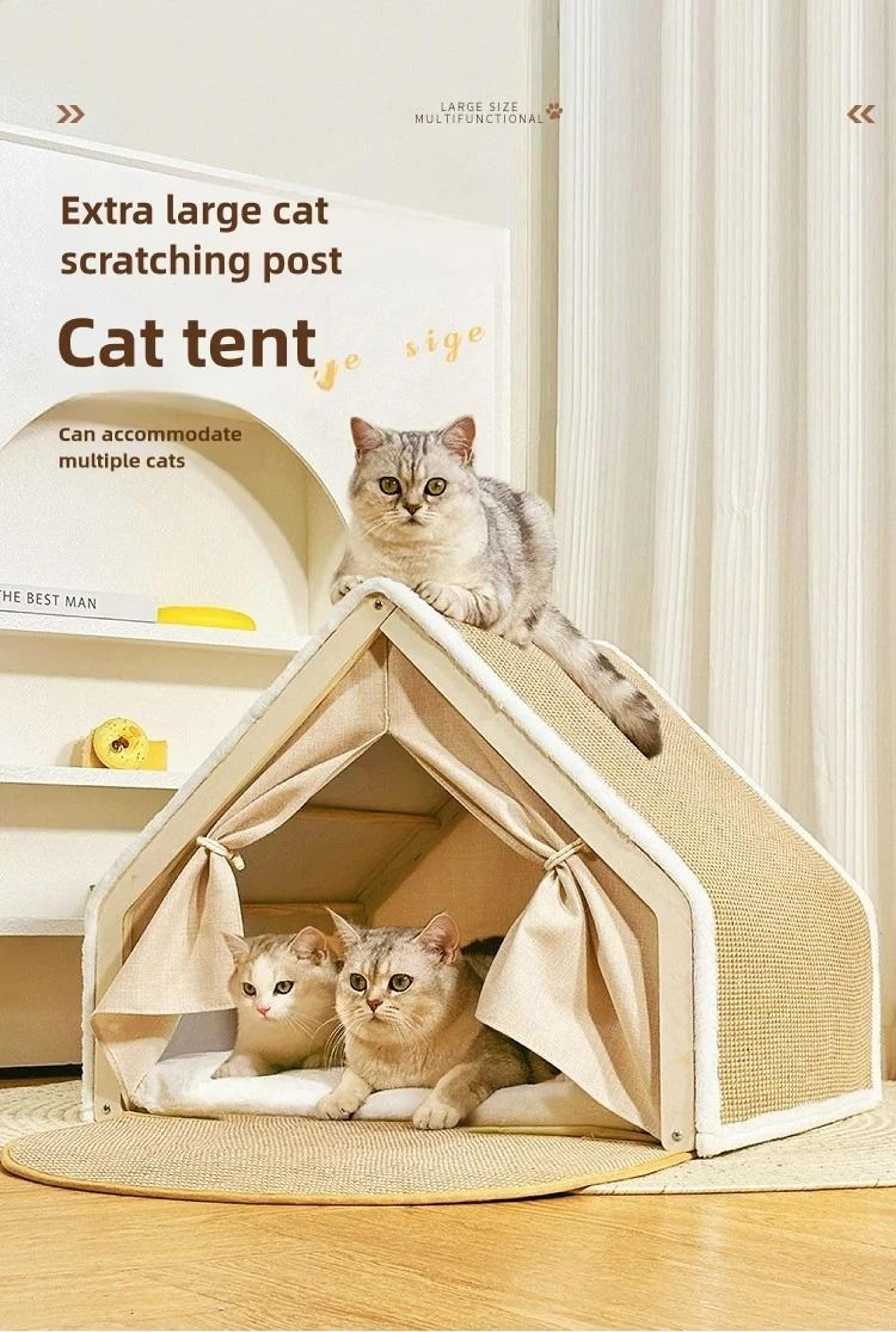 cat nest semi enclosed winter warm cat house with sisal scratching surface