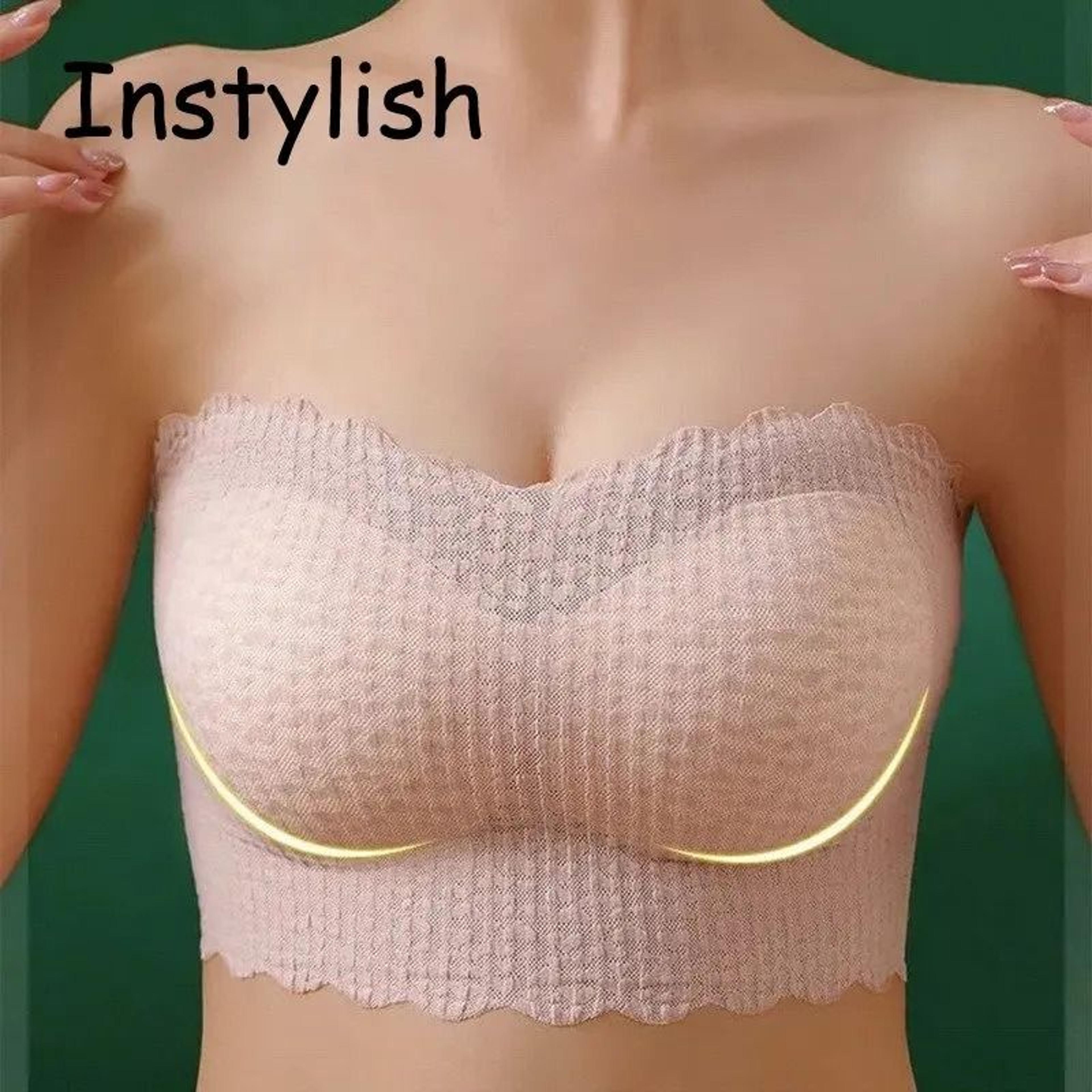 sexy invisible strapless seamless bralette wireless push up tube top