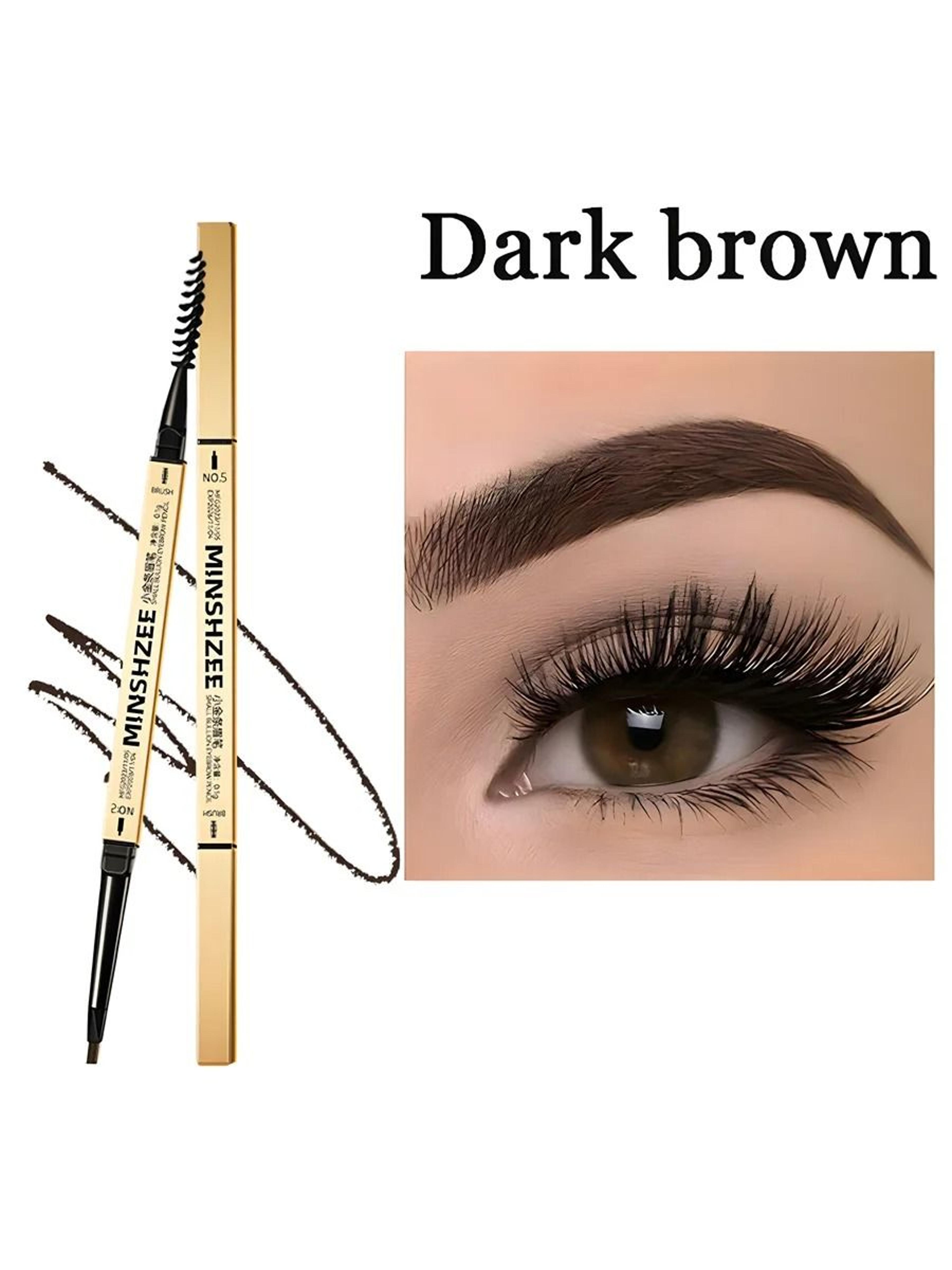 waterproof matte eyebrow pencil with double head and brush
