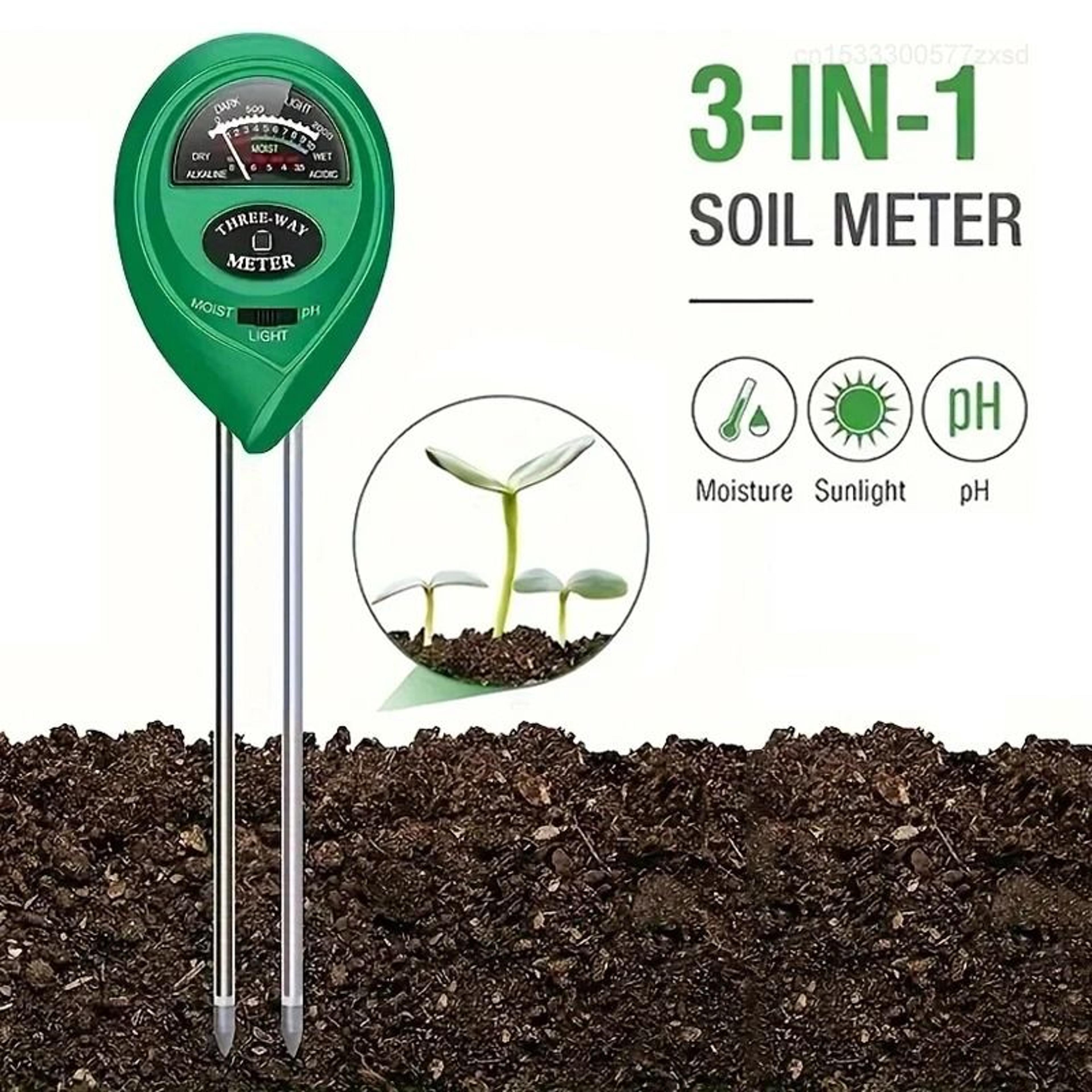 3 in 1 soil ph moisture light sensor meter