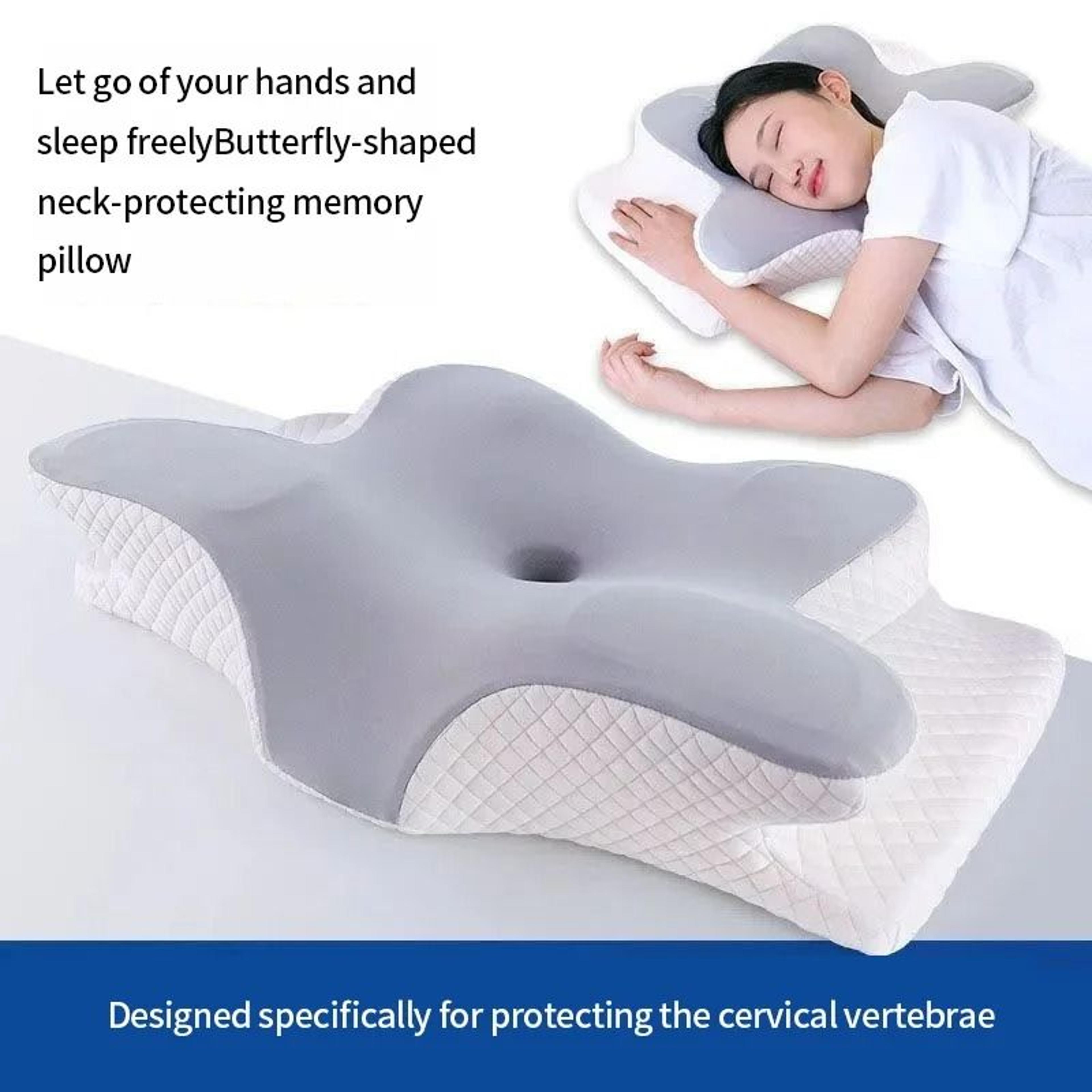 cooling memory foam butterfly pillow for neck and cervical support