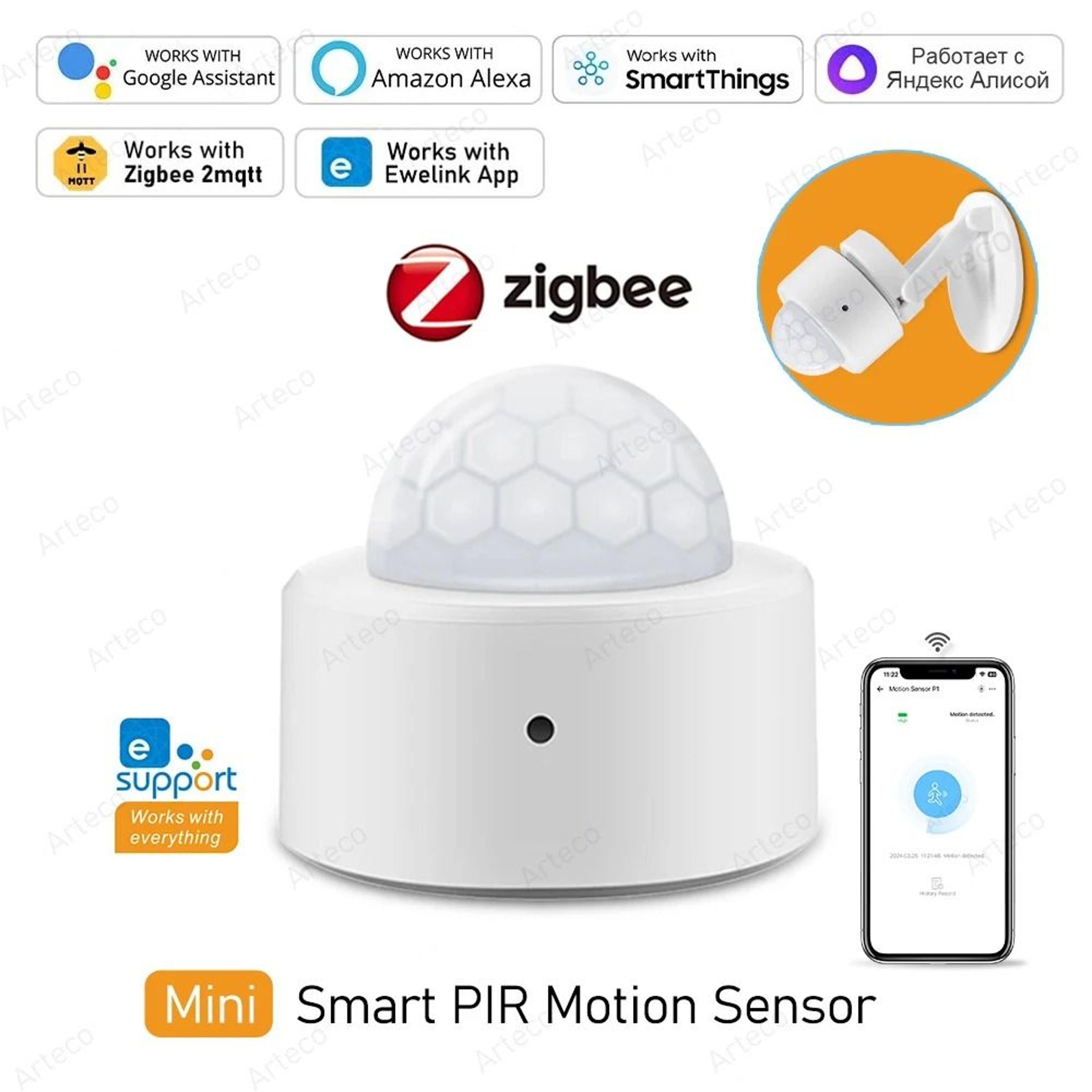 zigbee 3.0 smart pir motion sensor infrared detector for home security works with ewelink and home assistant