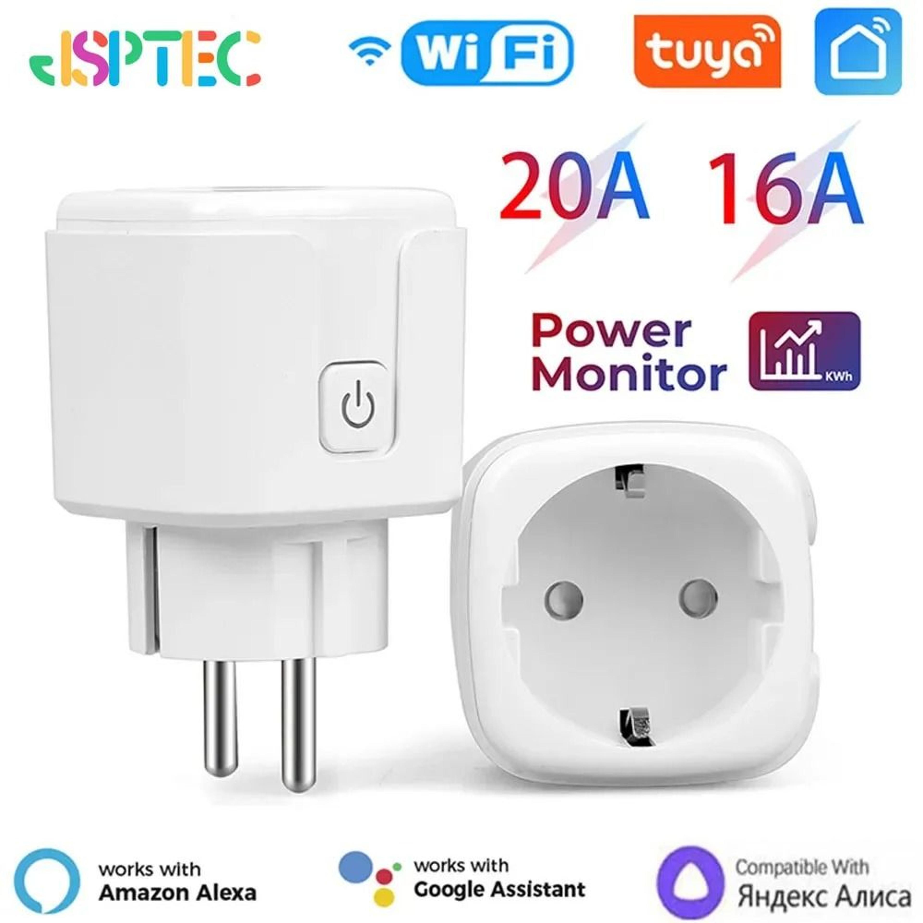 tuya smart socket eu 16a/20a wifi smart plug with power monitoring