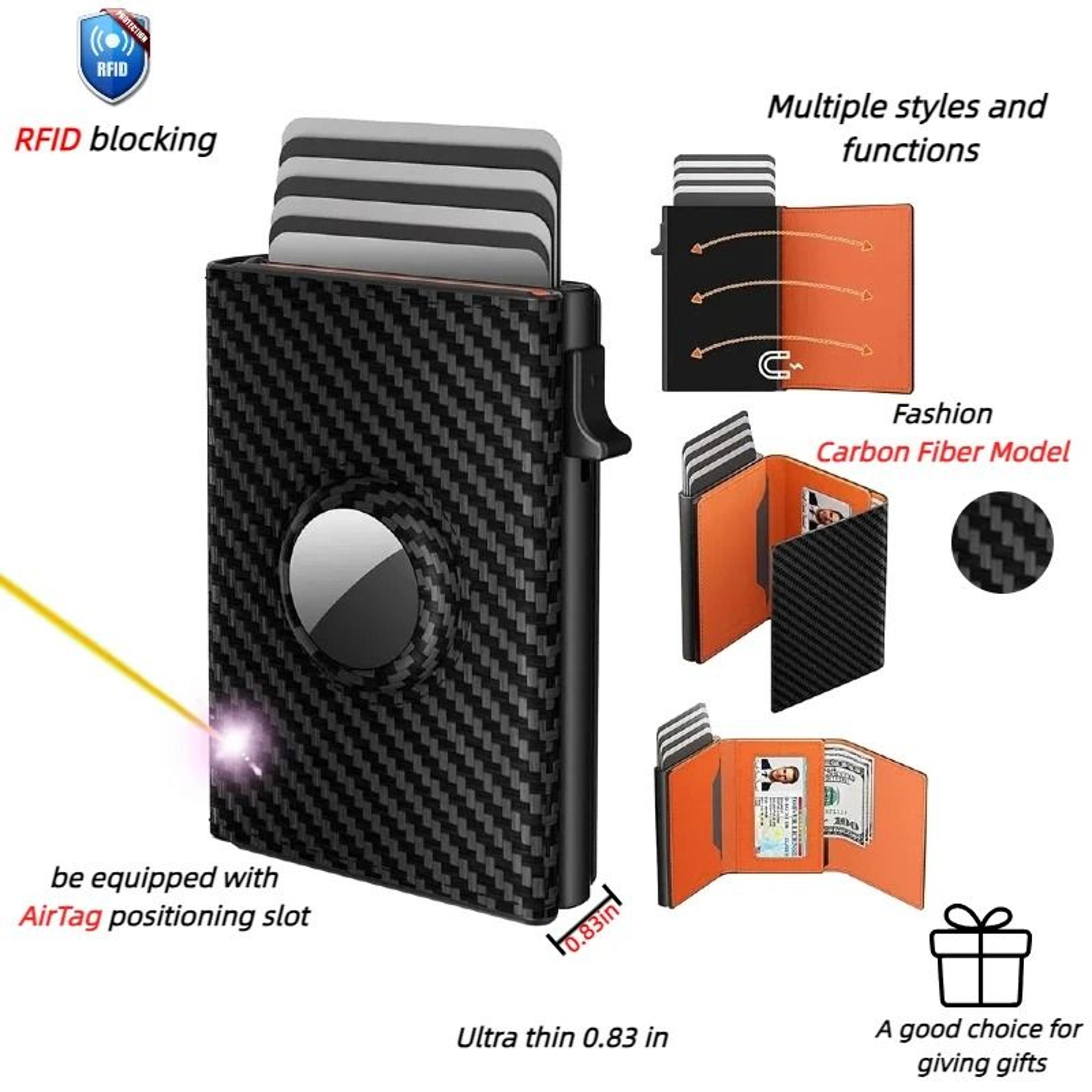 yatbest mens card bag rfid wallet with airtag slot