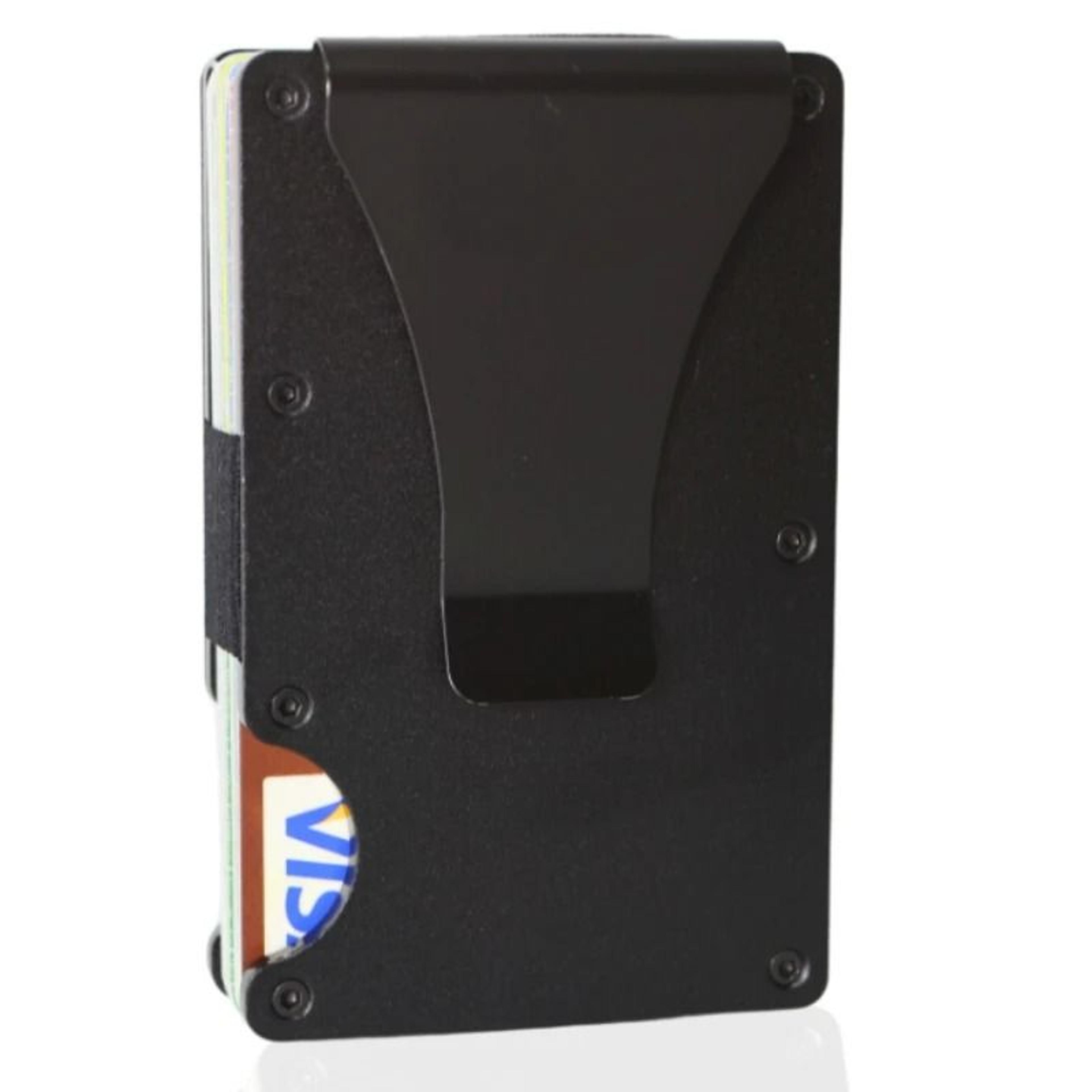 slim rfid blocking metal wallet with money clip for men