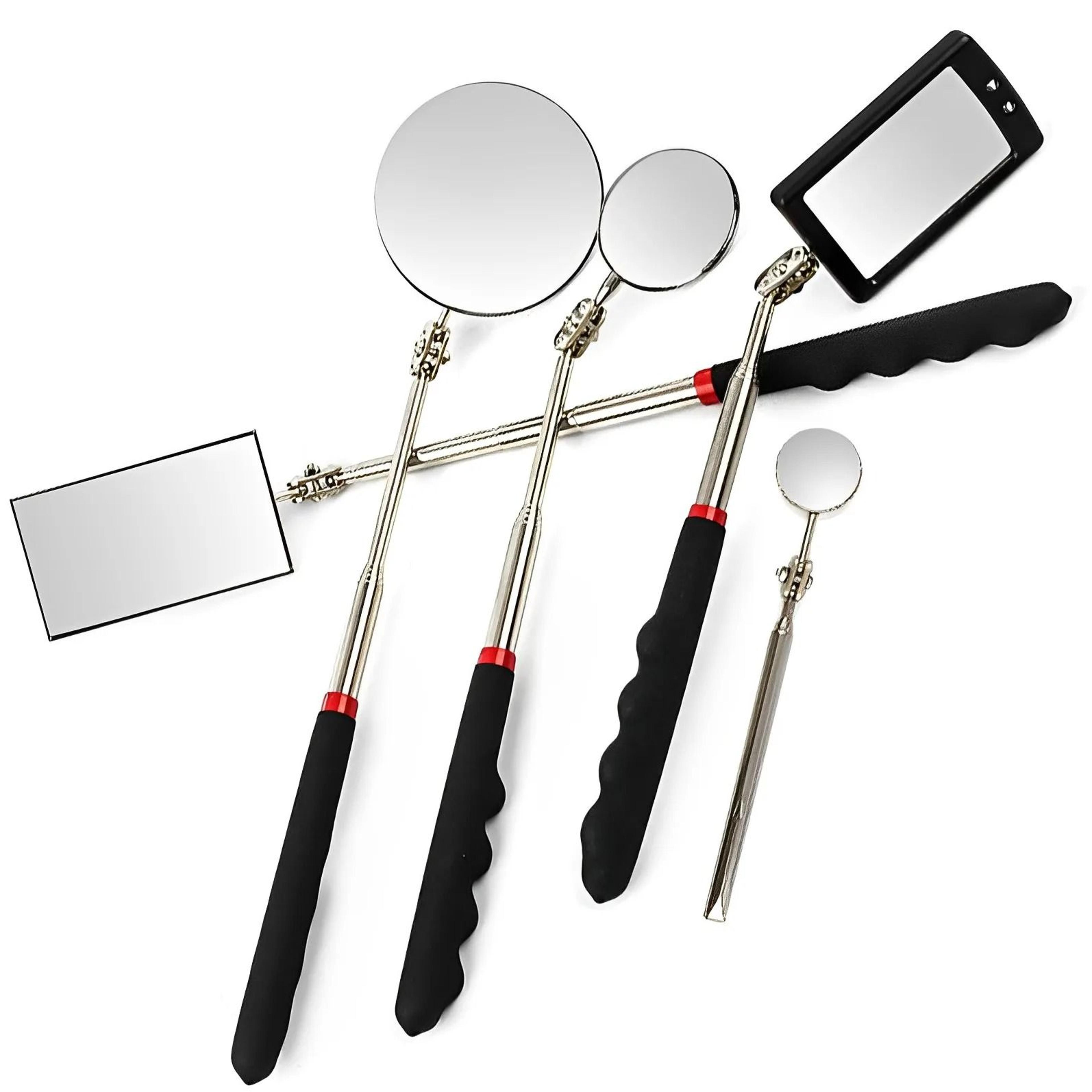 360 inspection mirror led light telescoping tool