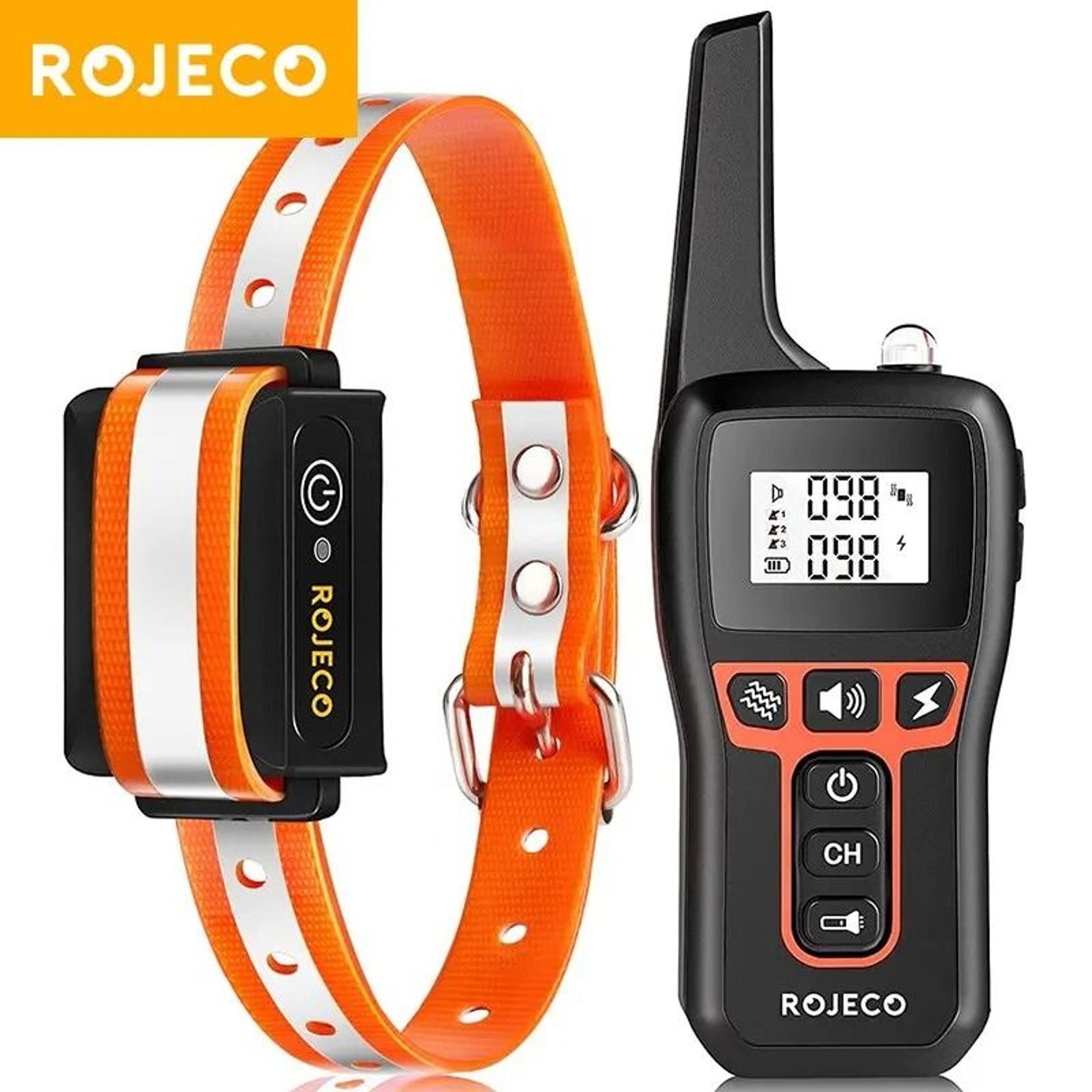 rojeco 1000m electric dog training collar with waterproof remote